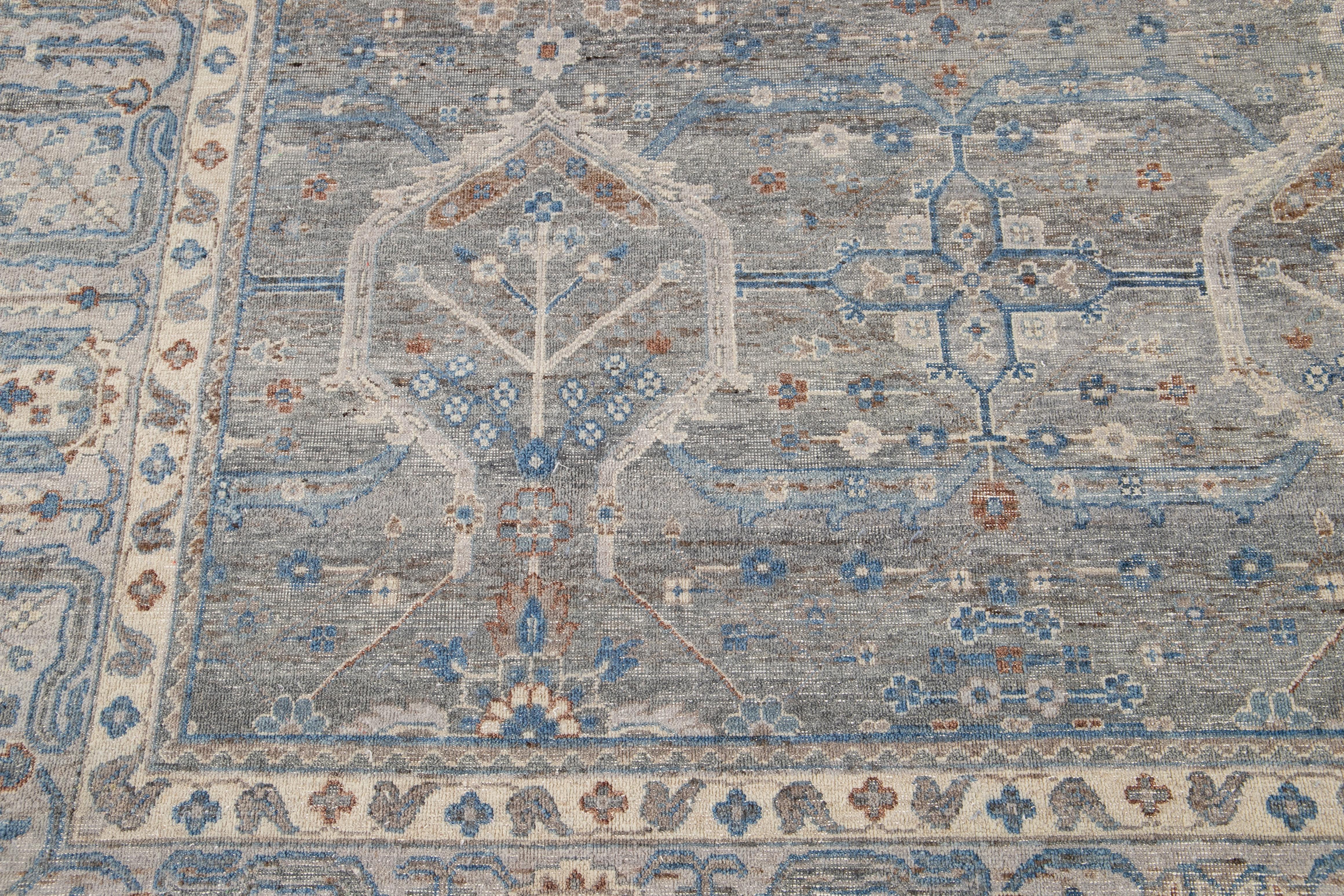 21st Century Contemporary Tabriz-Style Square Wool Rug For Sale 3