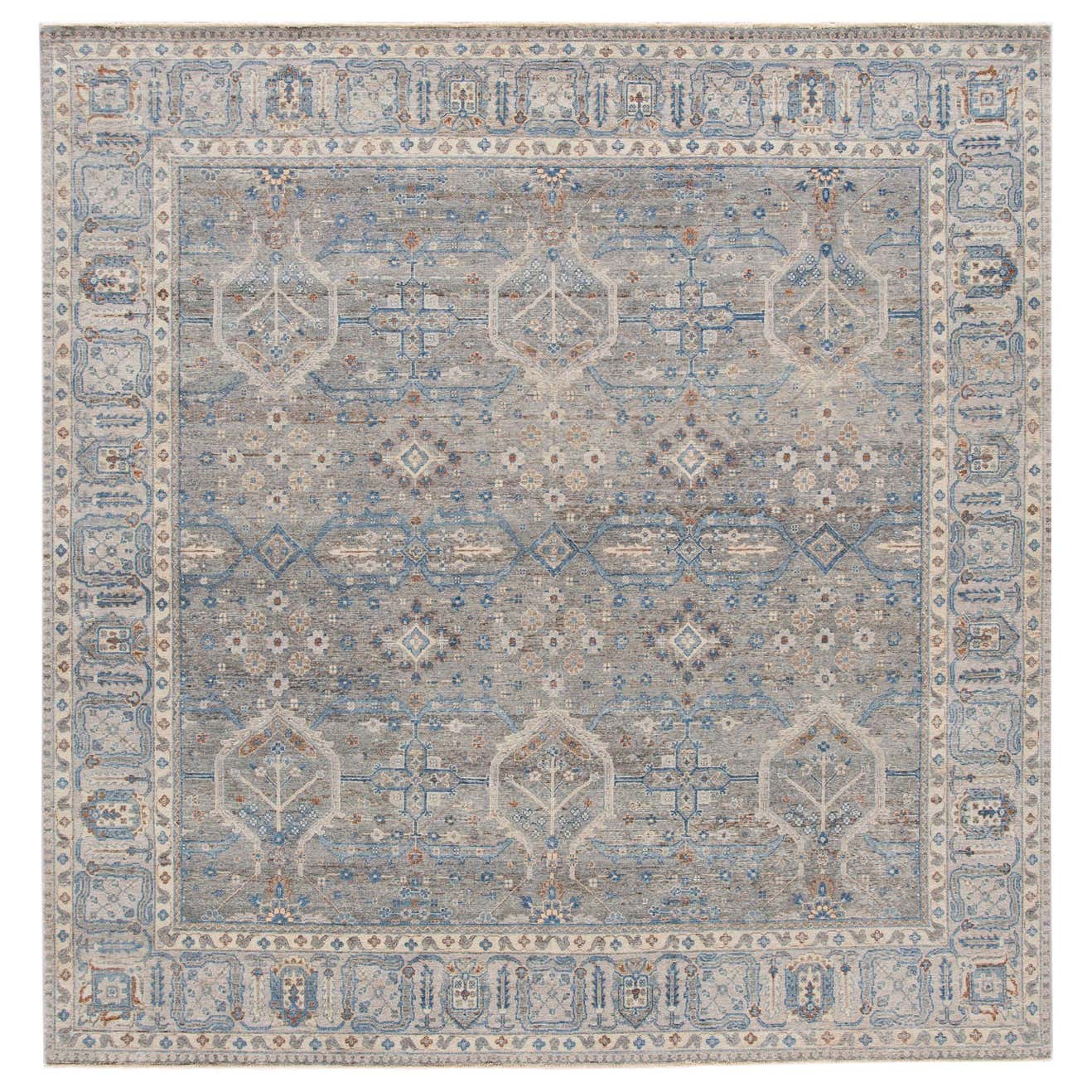 21st Century Contemporary Tabriz-Style Square Wool Rug For Sale at 1stDibs