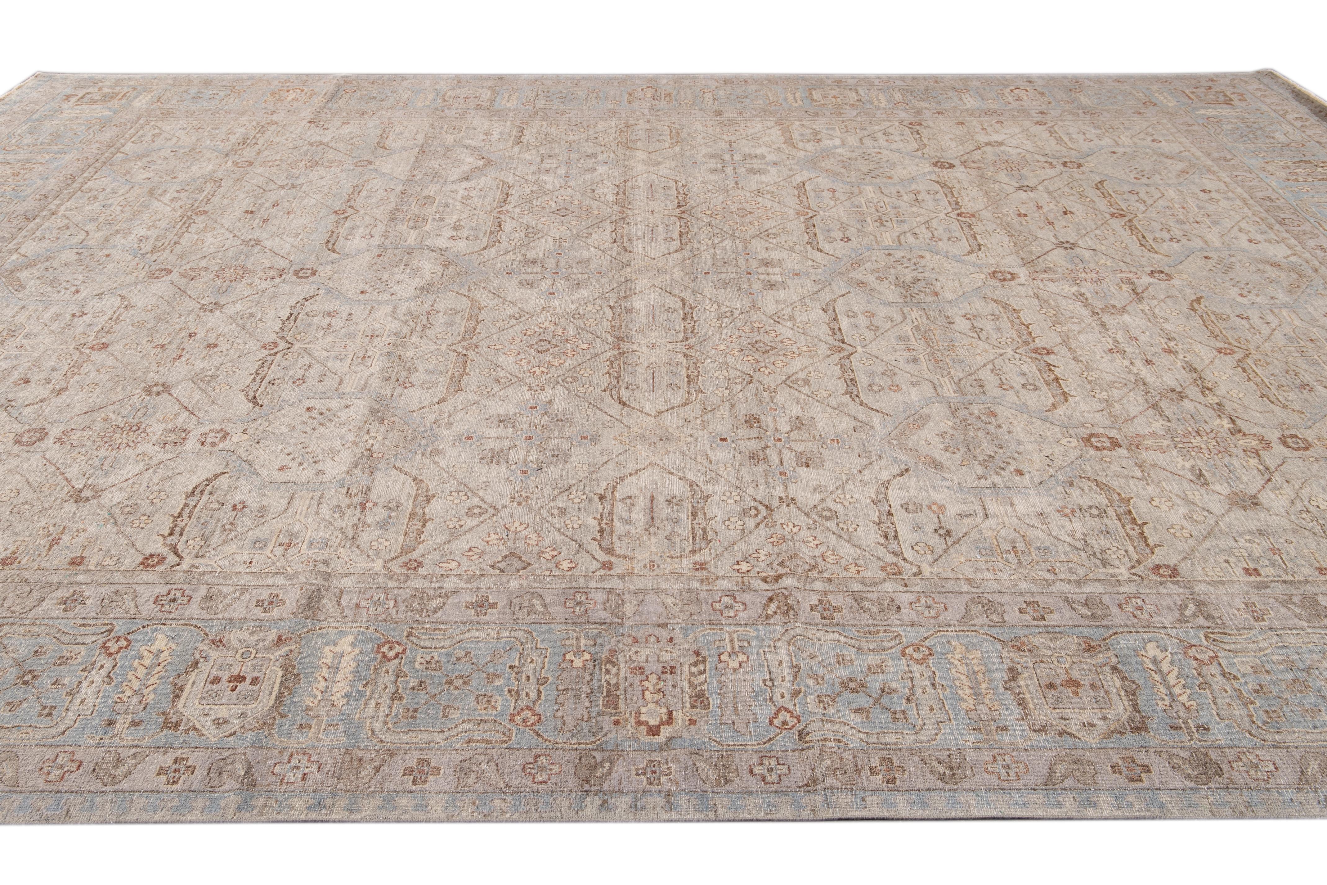 Hand-Knotted 21st Century Contemporary Tabriz Style Wool Rug