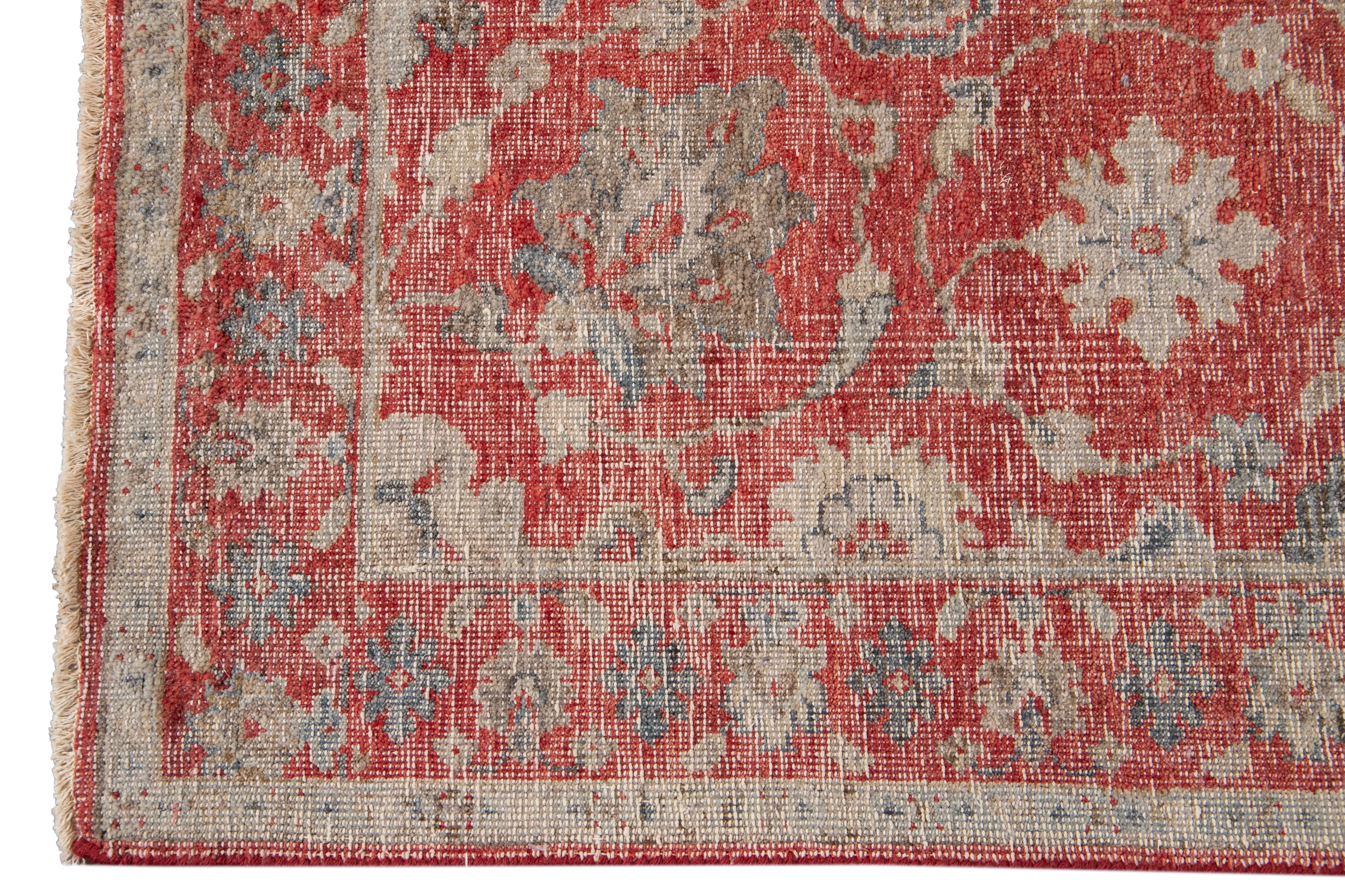 Hand-Knotted 21st Century Contemporary Tabriz-Style Wool Runner For Sale