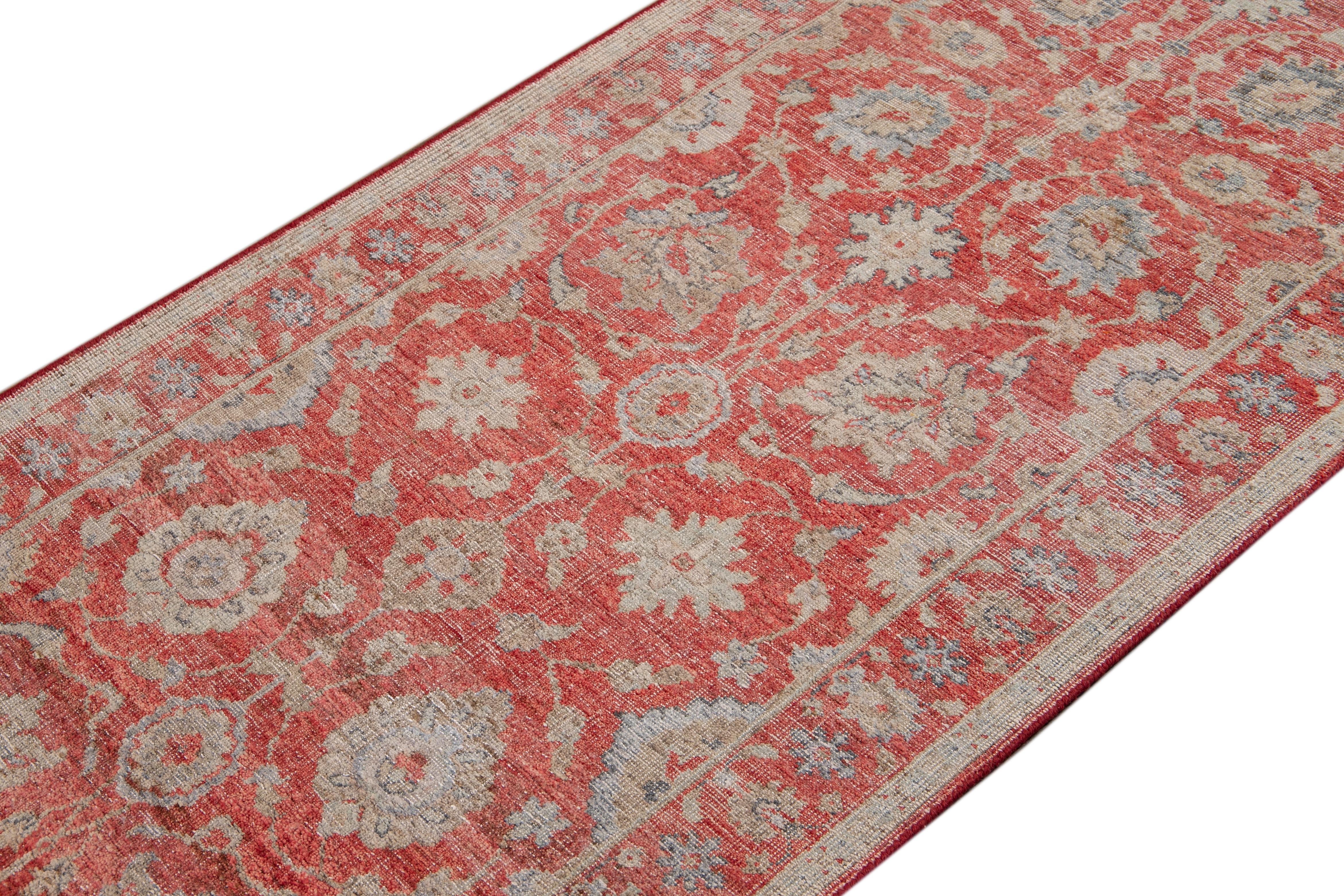 21st Century Contemporary Tabriz-Style Wool Runner In New Condition For Sale In Norwalk, CT