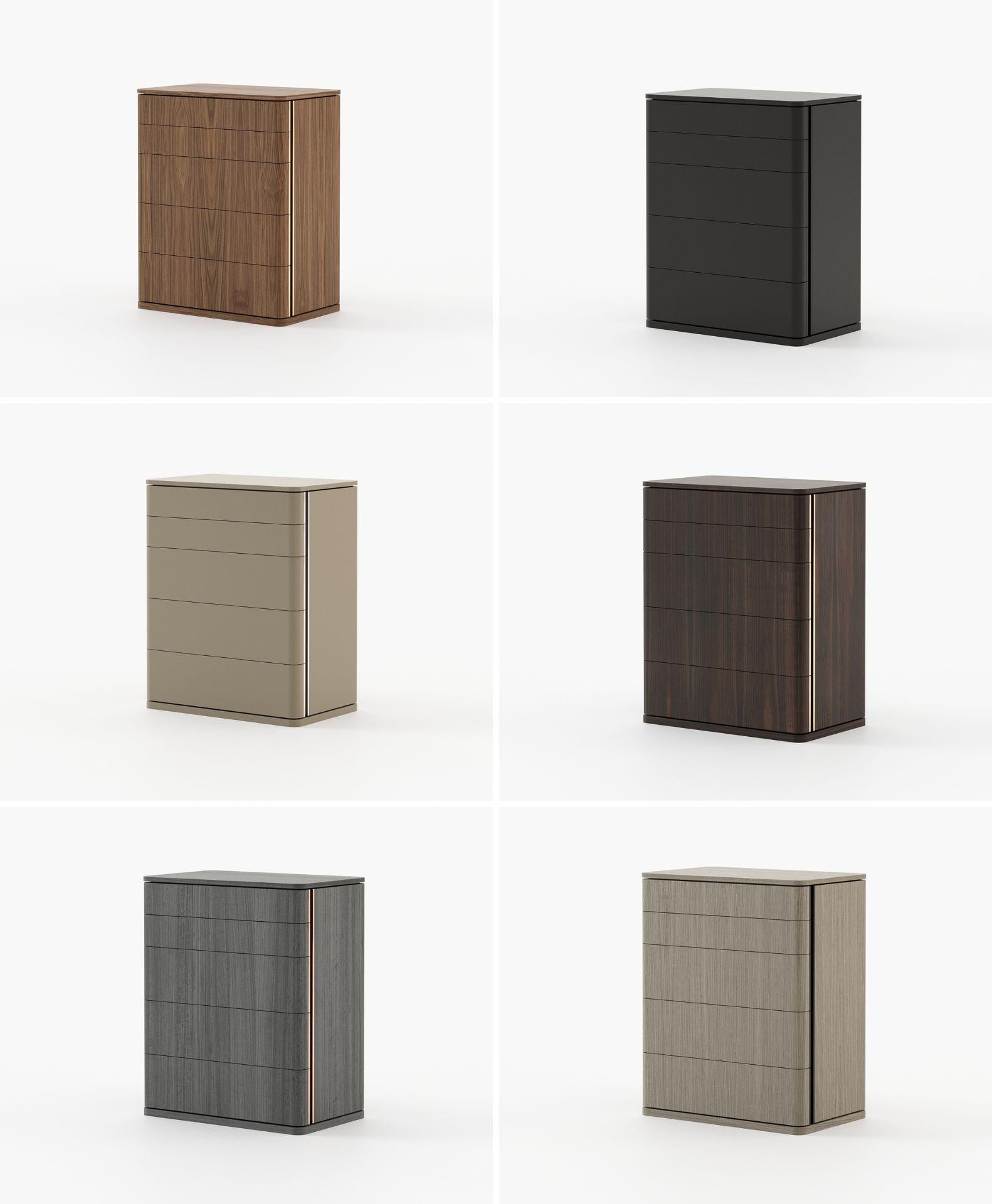 Hand-Crafted 21st-century Contemporary tallboy chest of drawers with wood by Laskasas For Sale