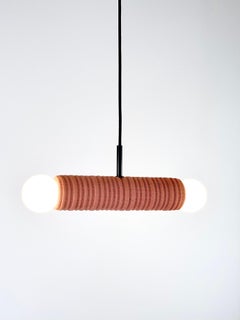 Gemini — Customizable Dual-Light Ceramic & Kvadrat Fabric Handmade Suspension