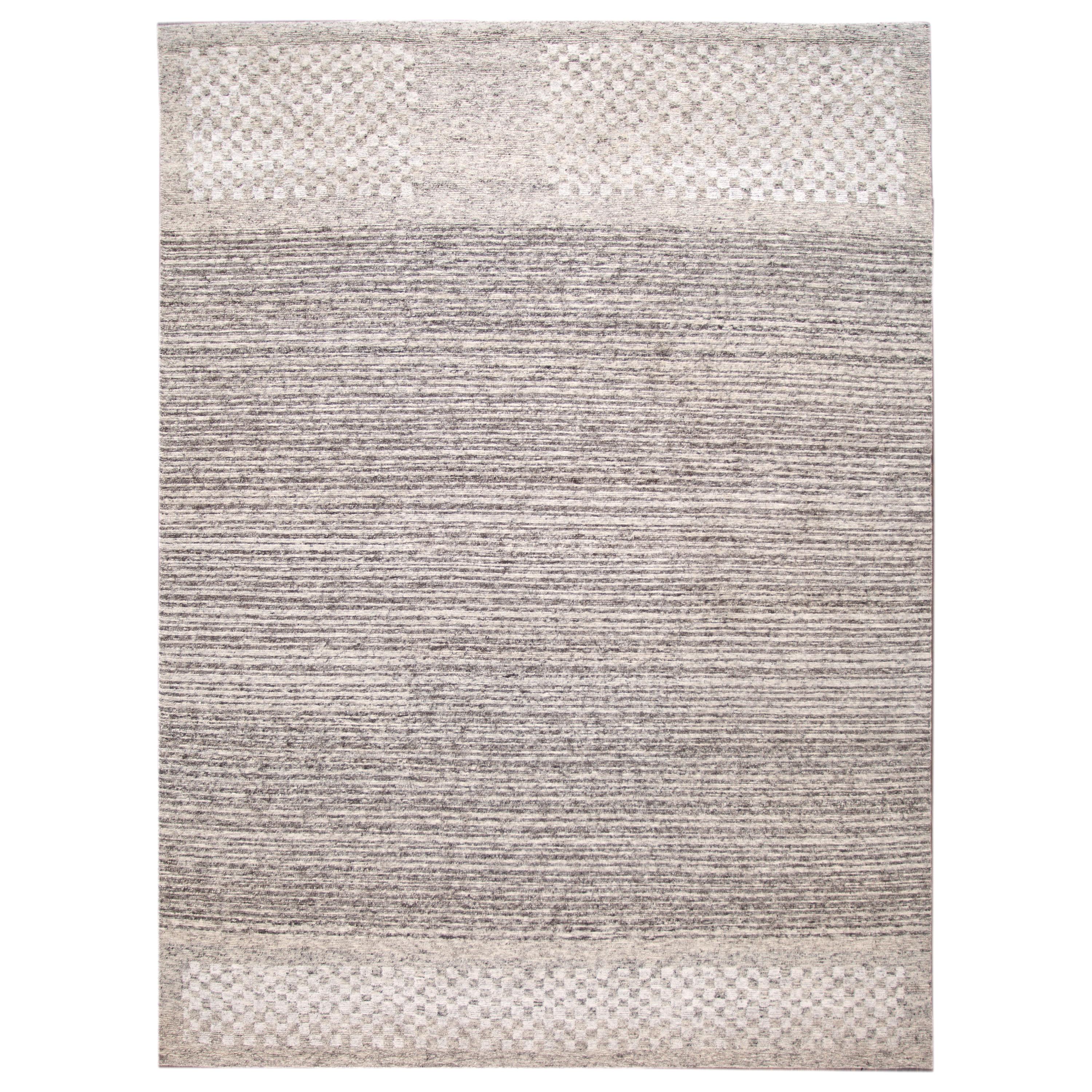 21st Century Contemporary Textured Loop Wool Rug For Sale