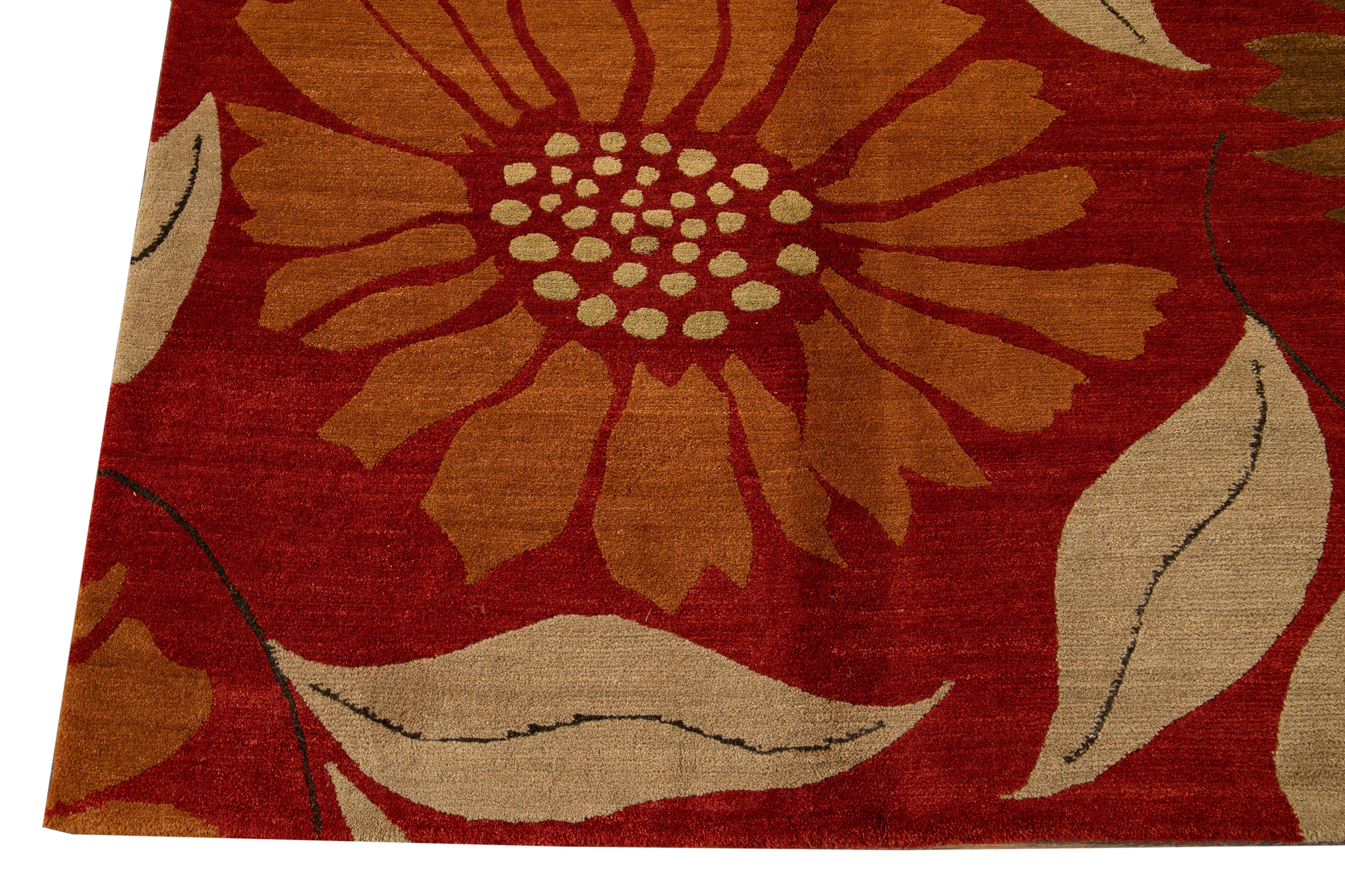 21st Century Contemporary Tibetan Wool Rug For Sale 5