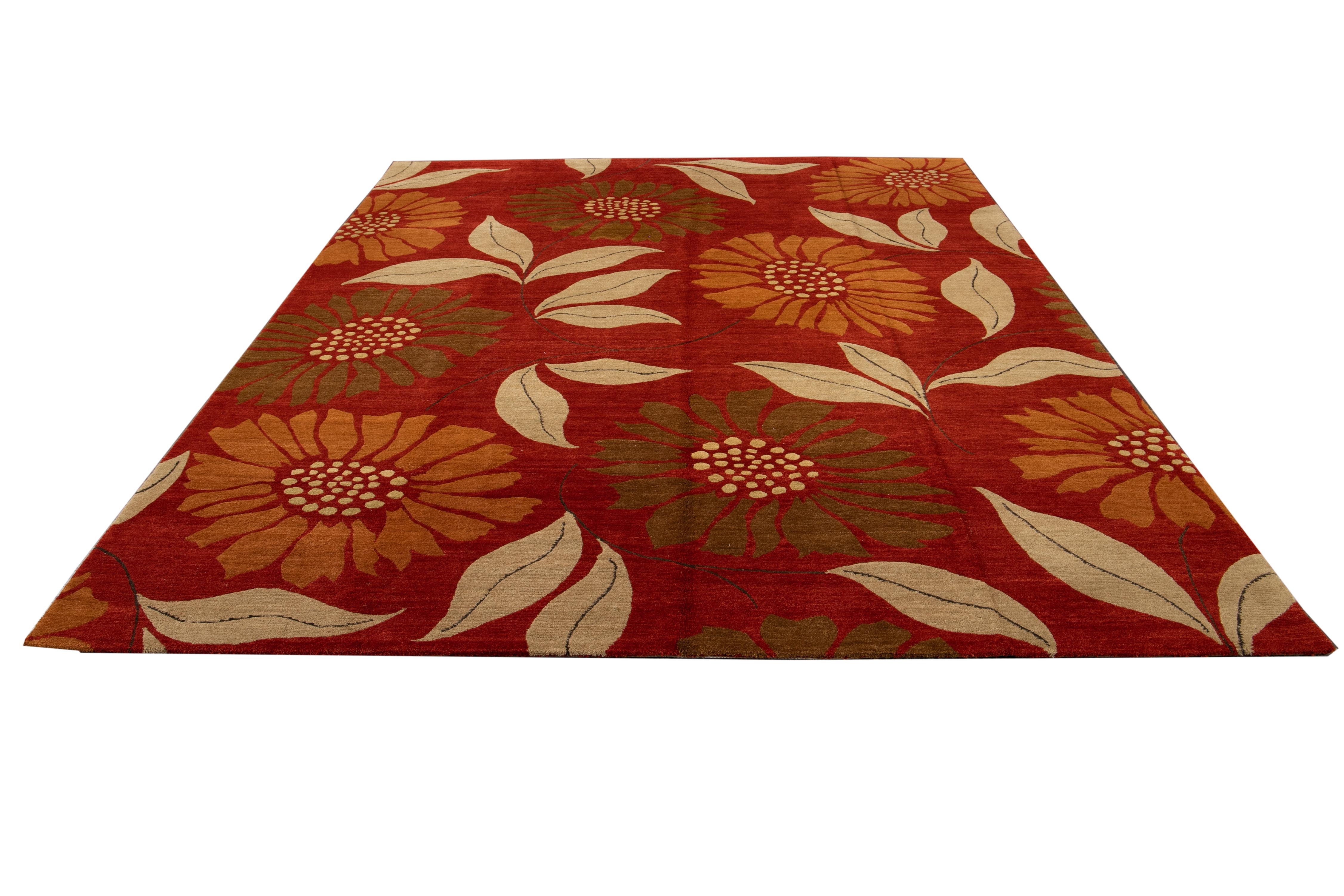 21st Century Contemporary Tibetan Wool Rug For Sale 7