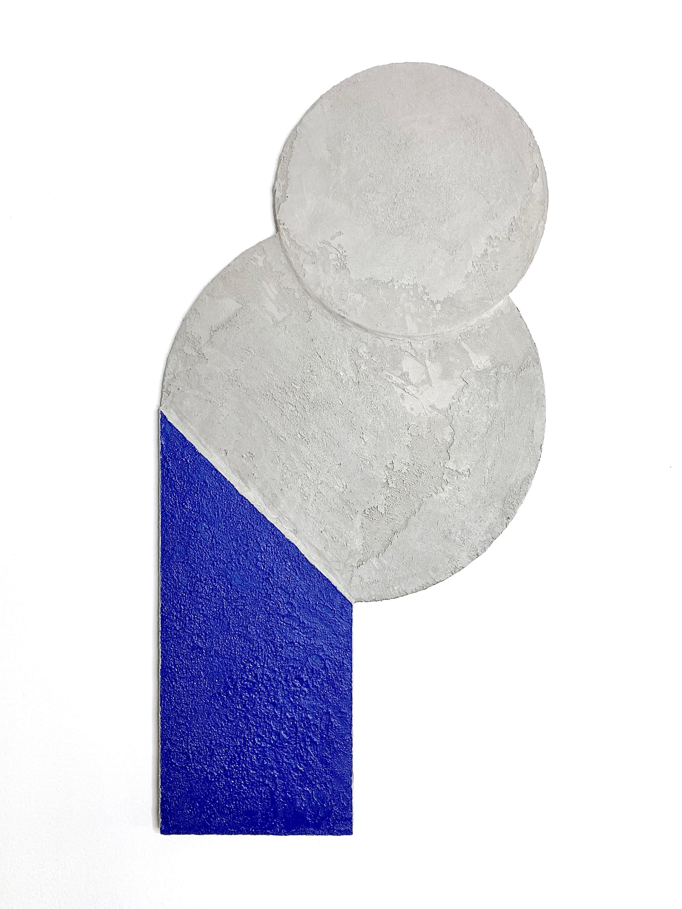 XXIe siècle et contemporain Mindset Blue - Sculpture murale géométrique en béton minéral faite à la main par le Bauhaus en vente
