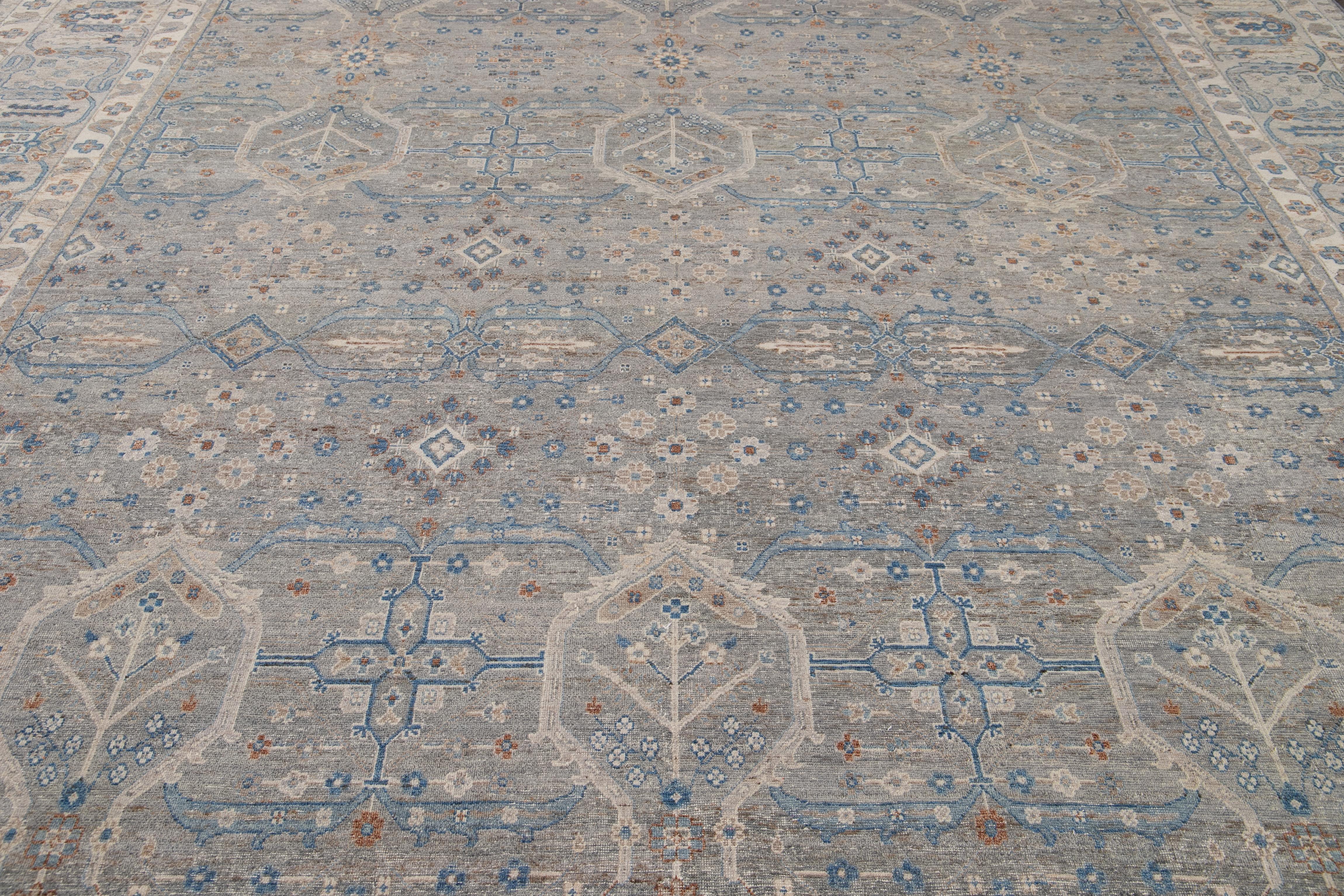 21st Century Contemporary Wilton Indian Wool Rug For Sale 7