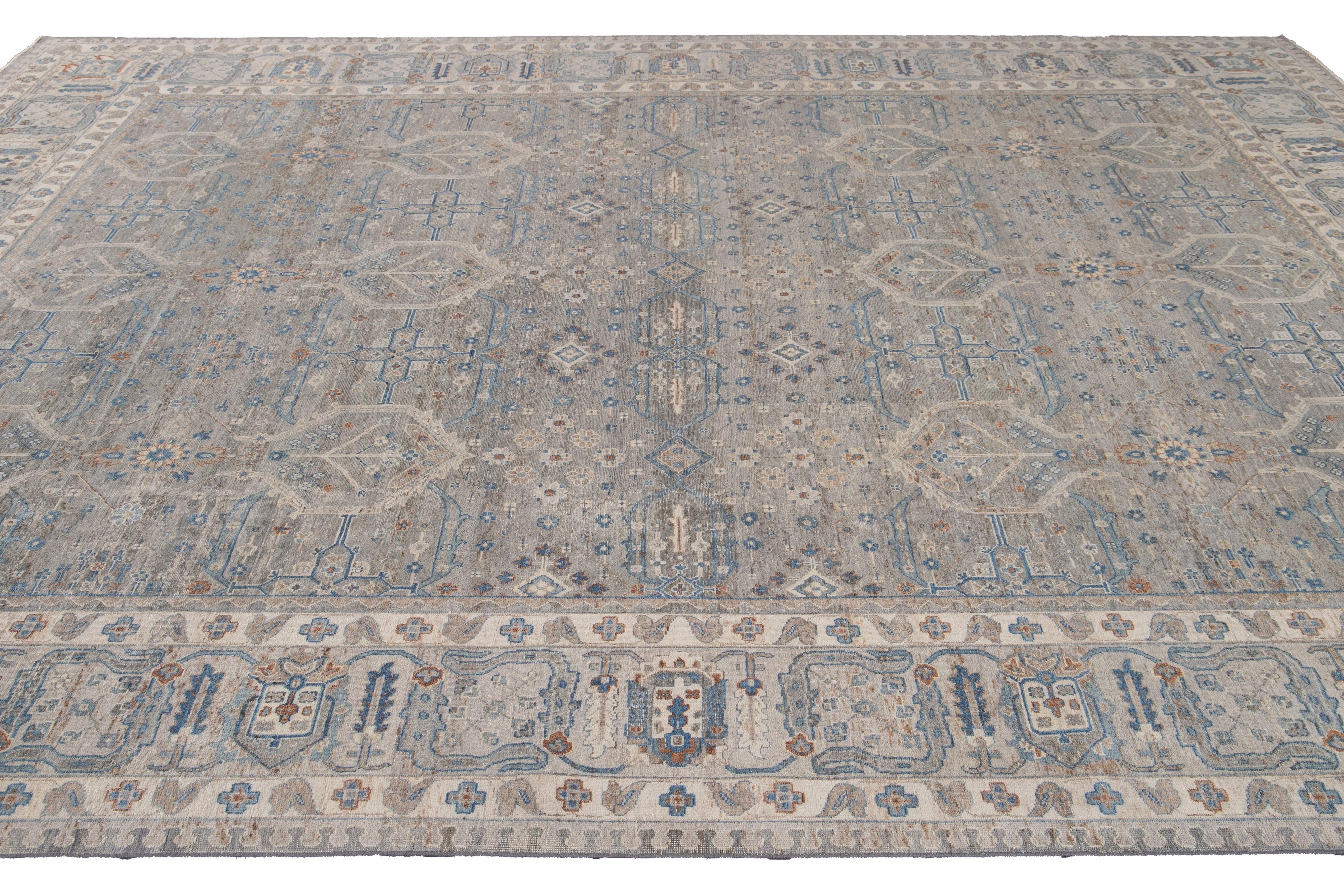 21st Century Contemporary Wilton Indian Wool Rug For Sale 10
