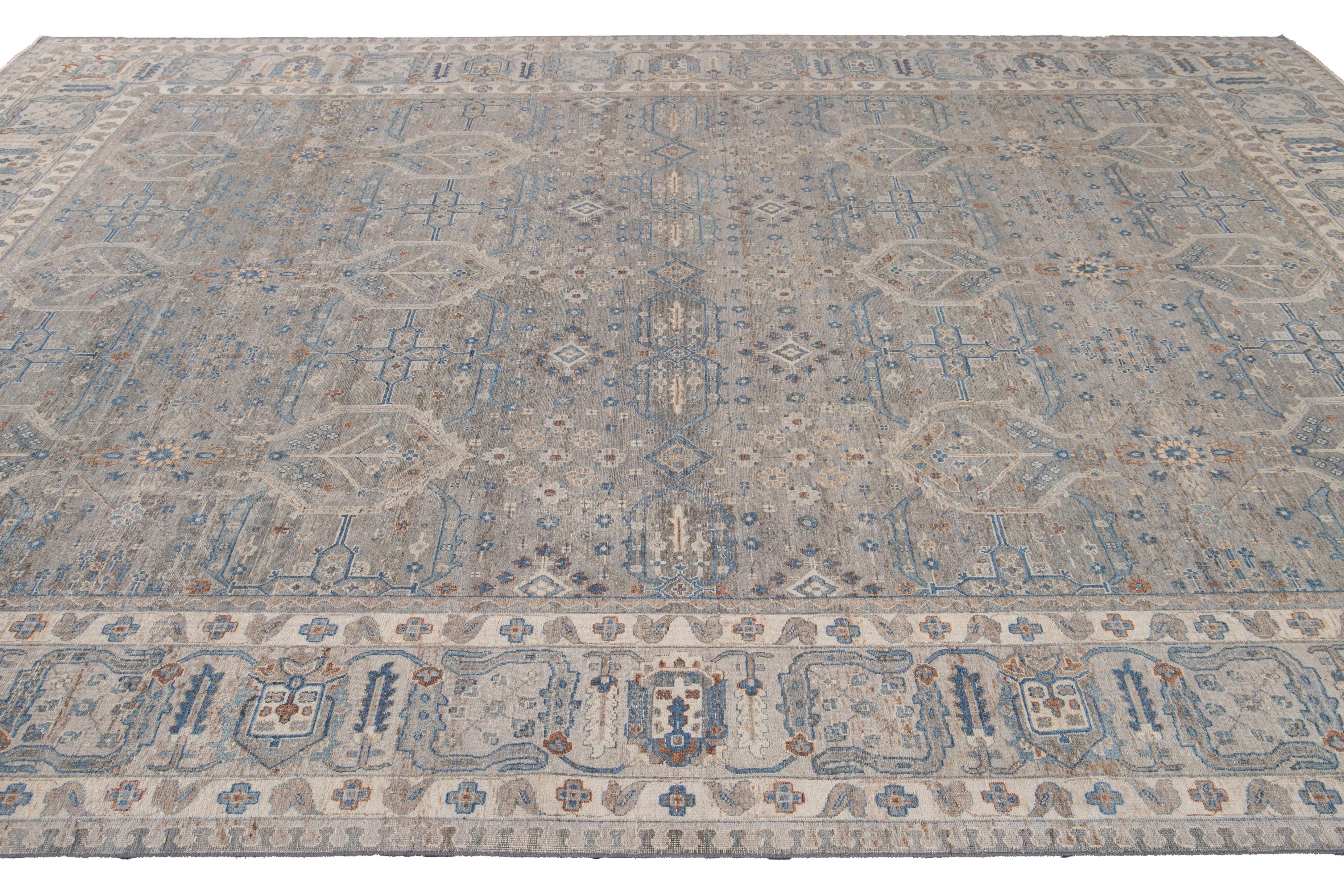 21st Century Contemporary Wilton Indian Wool Rug im Angebot 7