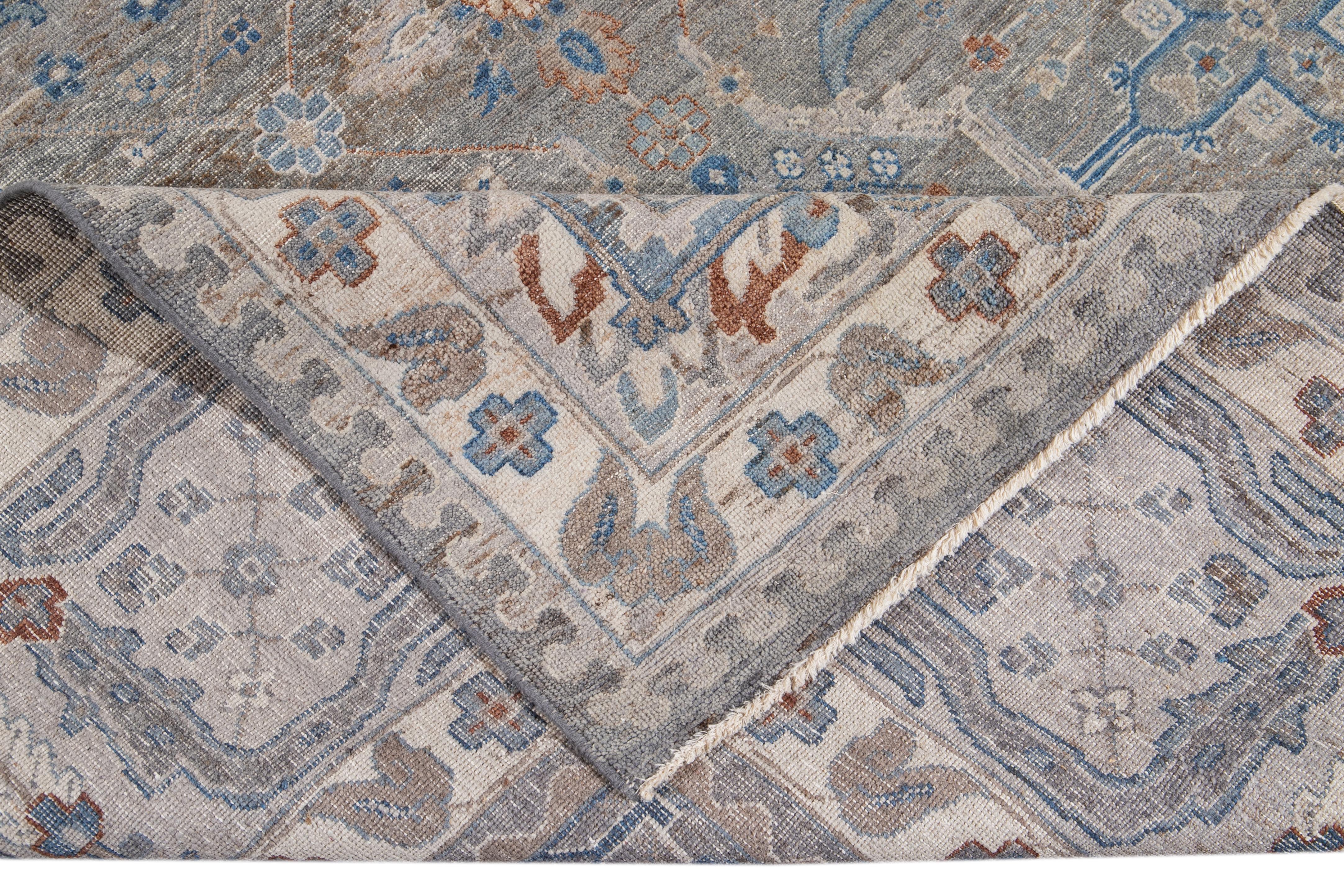 Hand-Knotted 21st Century Contemporary Wilton Indian Wool Rug For Sale