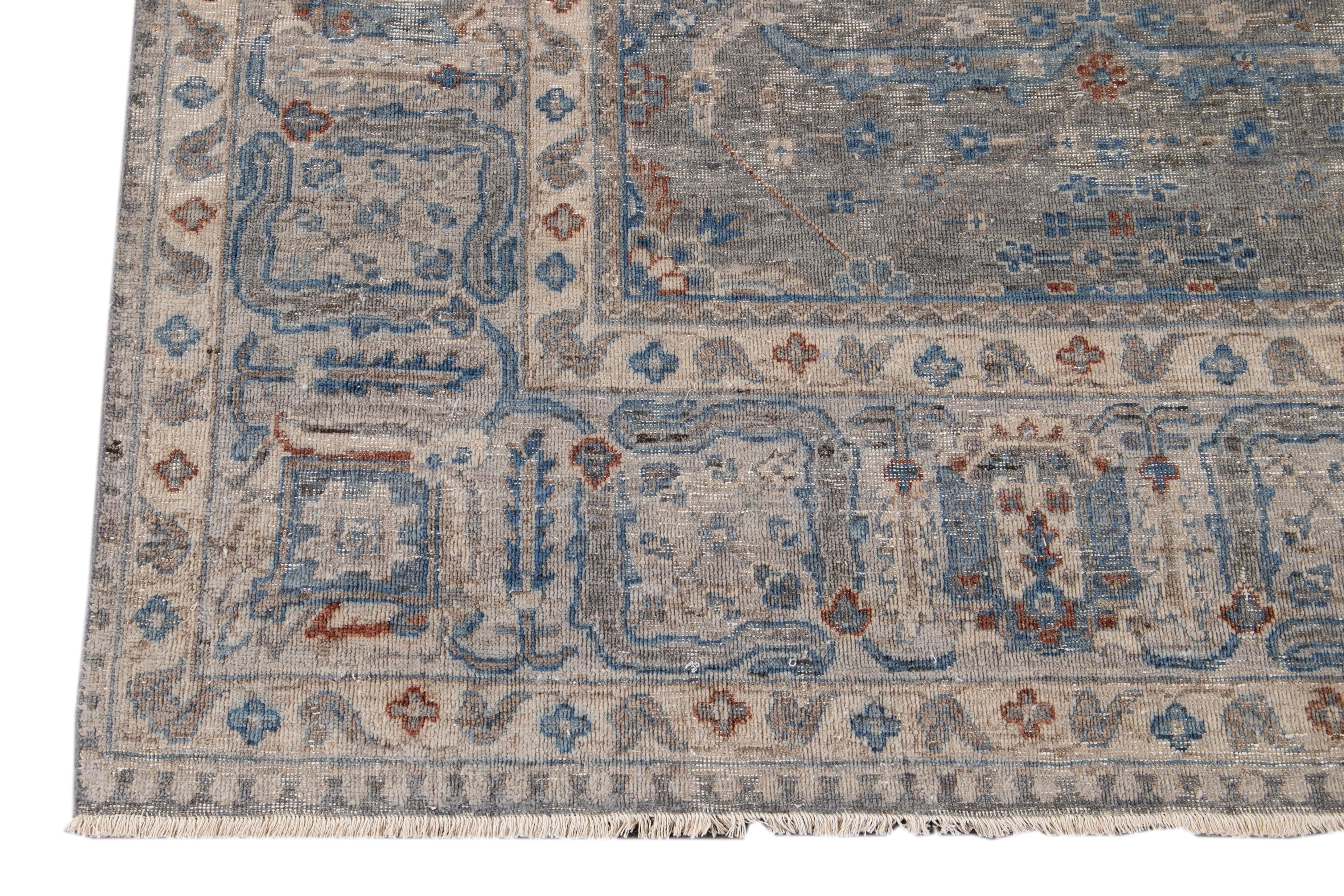 Tapis contemporain en laine indienne Wilton du 21e siècle en vente 2