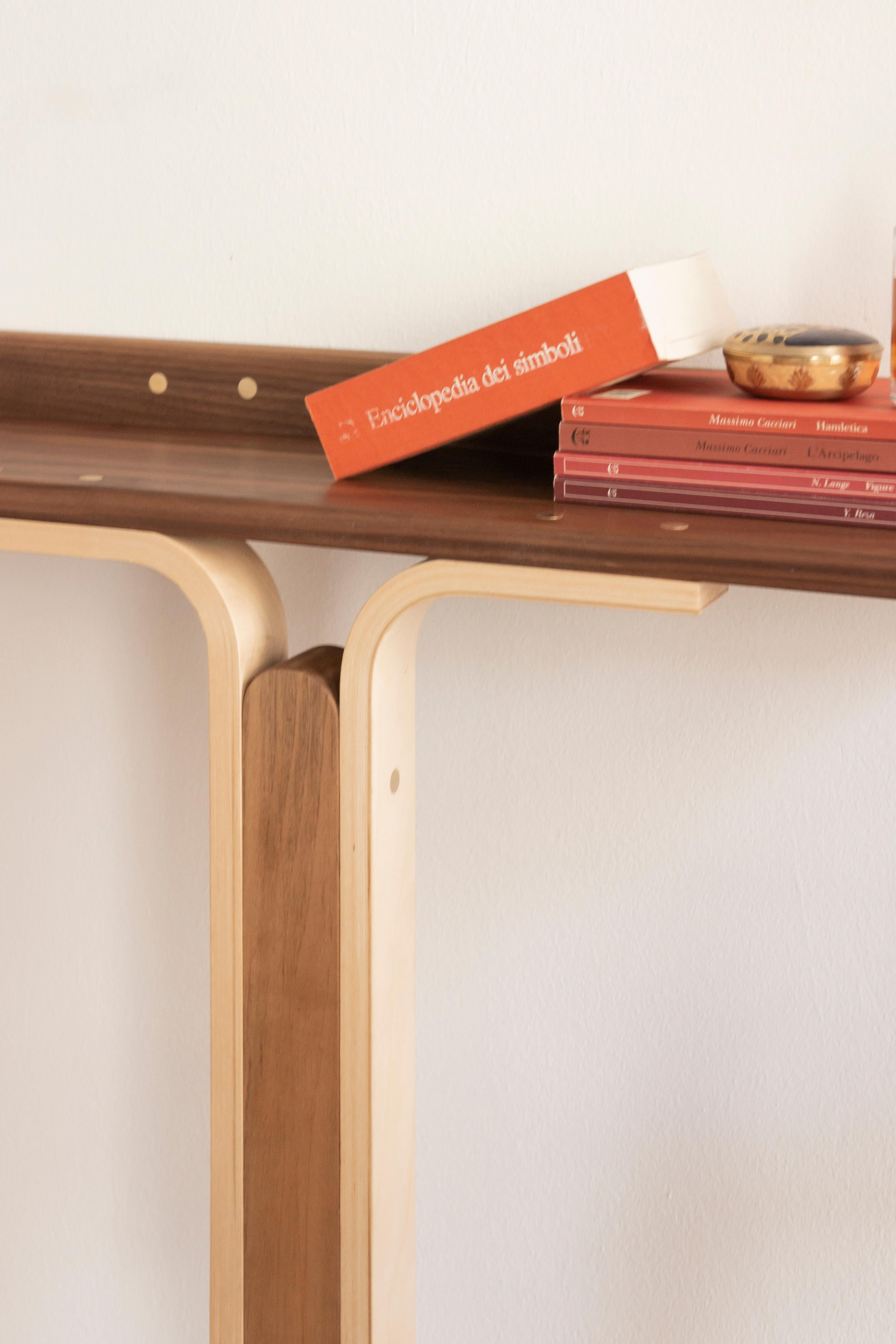 Console en bois contemporaine du XXIe siècle fabriquée à la main en Italie par Ilaria Bianchi en vente 1