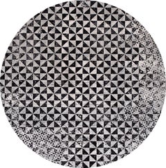 Contemporary Turkish Wool and Silk Rug, Abstract Design, 7'8" x 11'3"