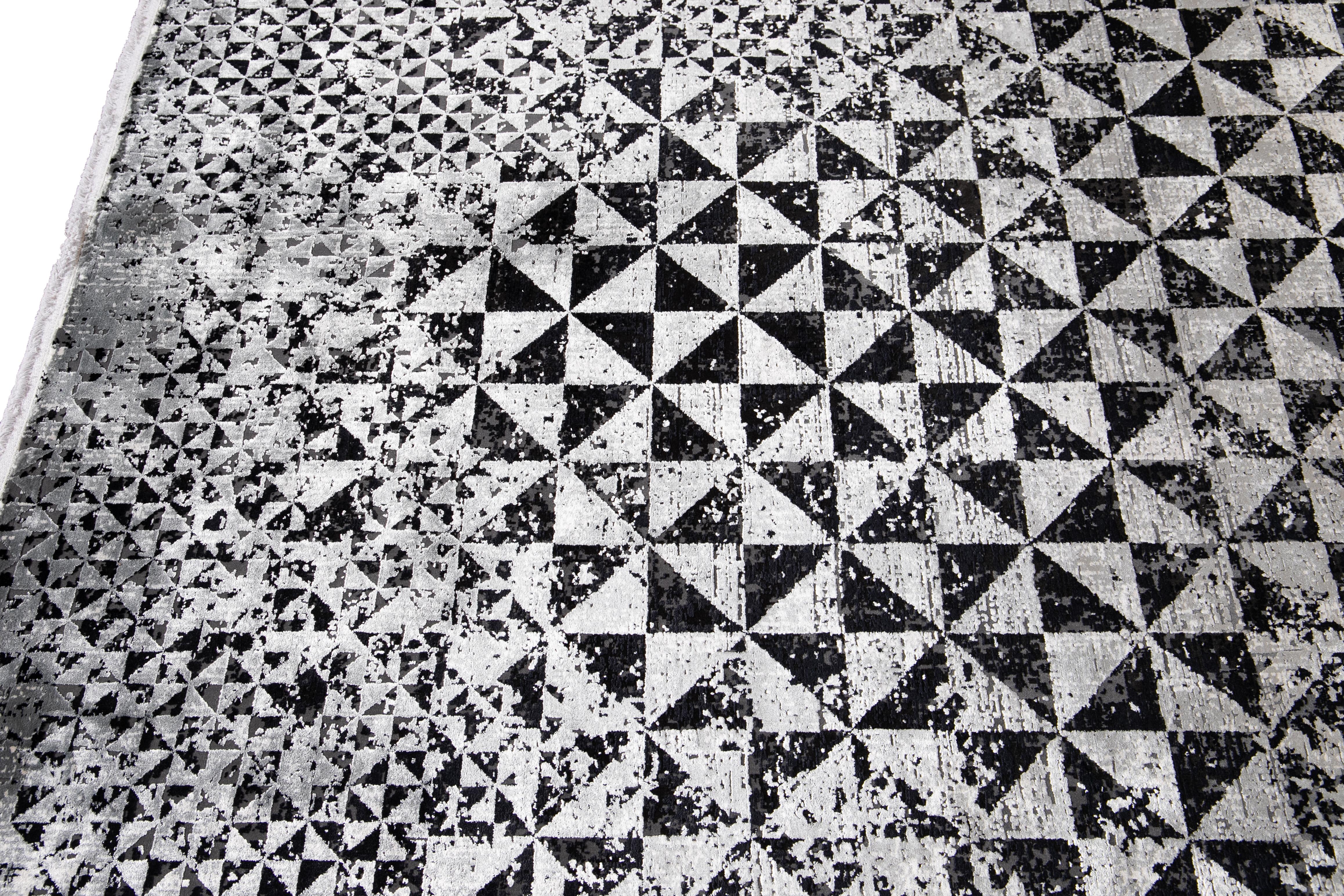 Alfombra contemporánea de lana y seda del siglo XXI Moderno en venta