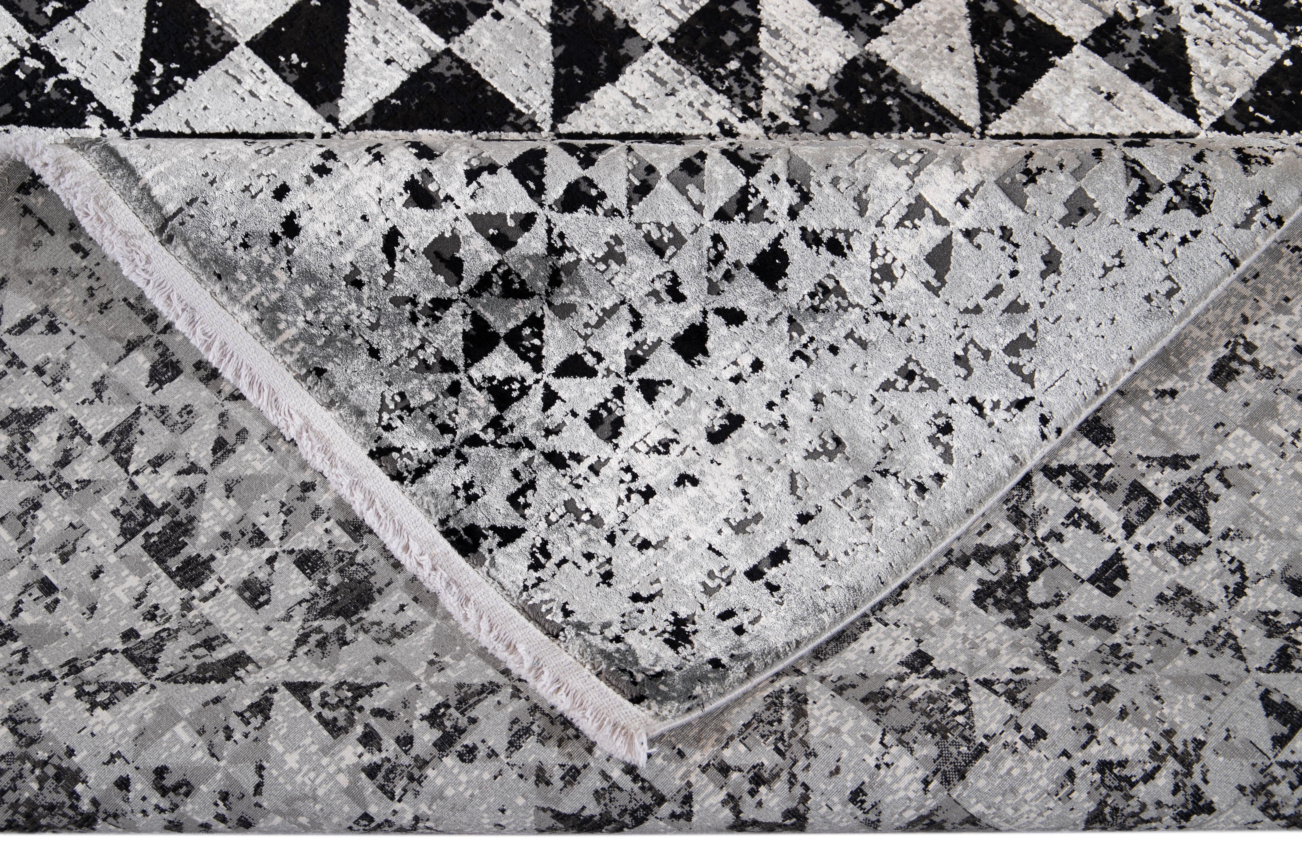 Alfombra contemporánea de lana y seda del siglo XXI Hecho a máquina en venta