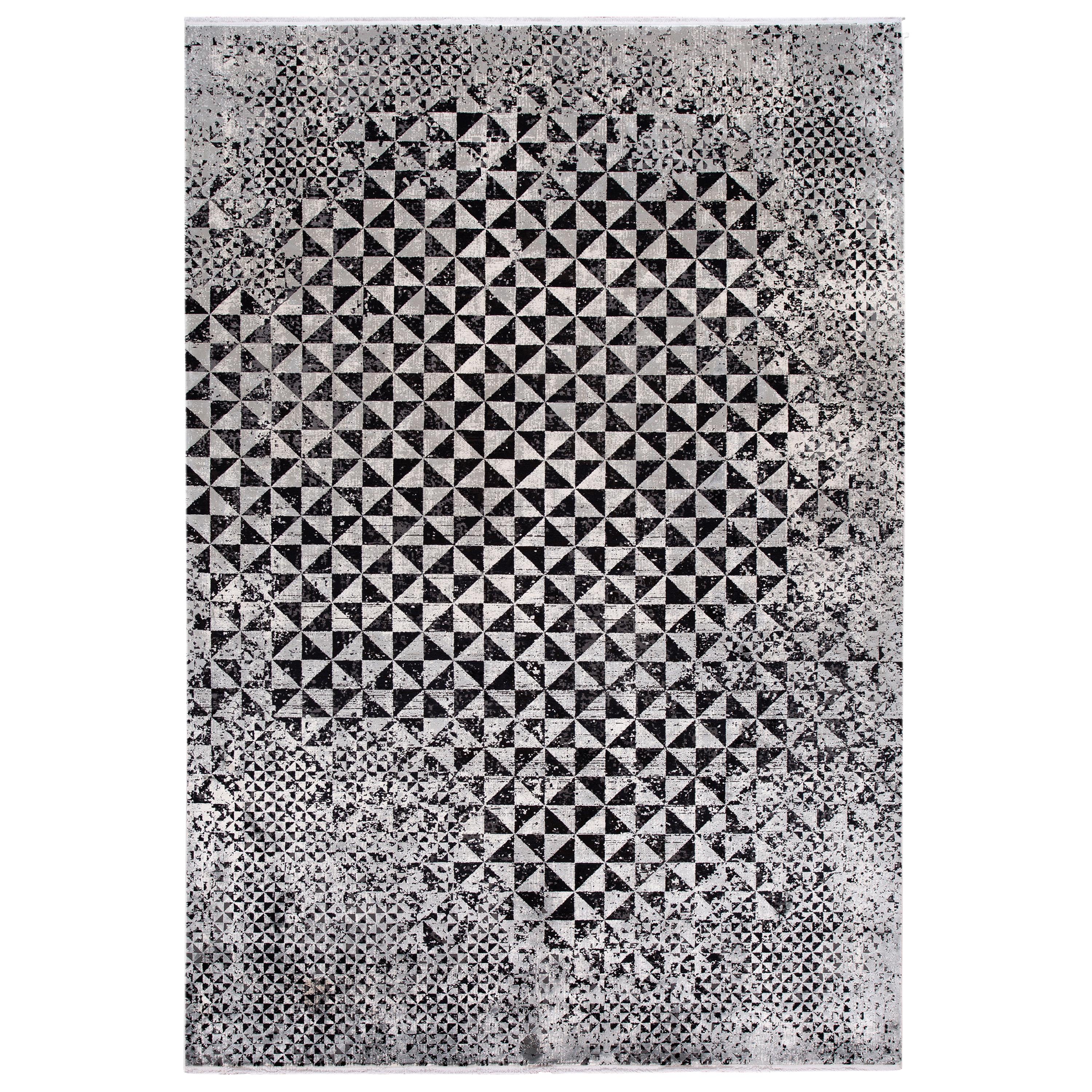 21st Century Contemporary Wool and Silk Rug