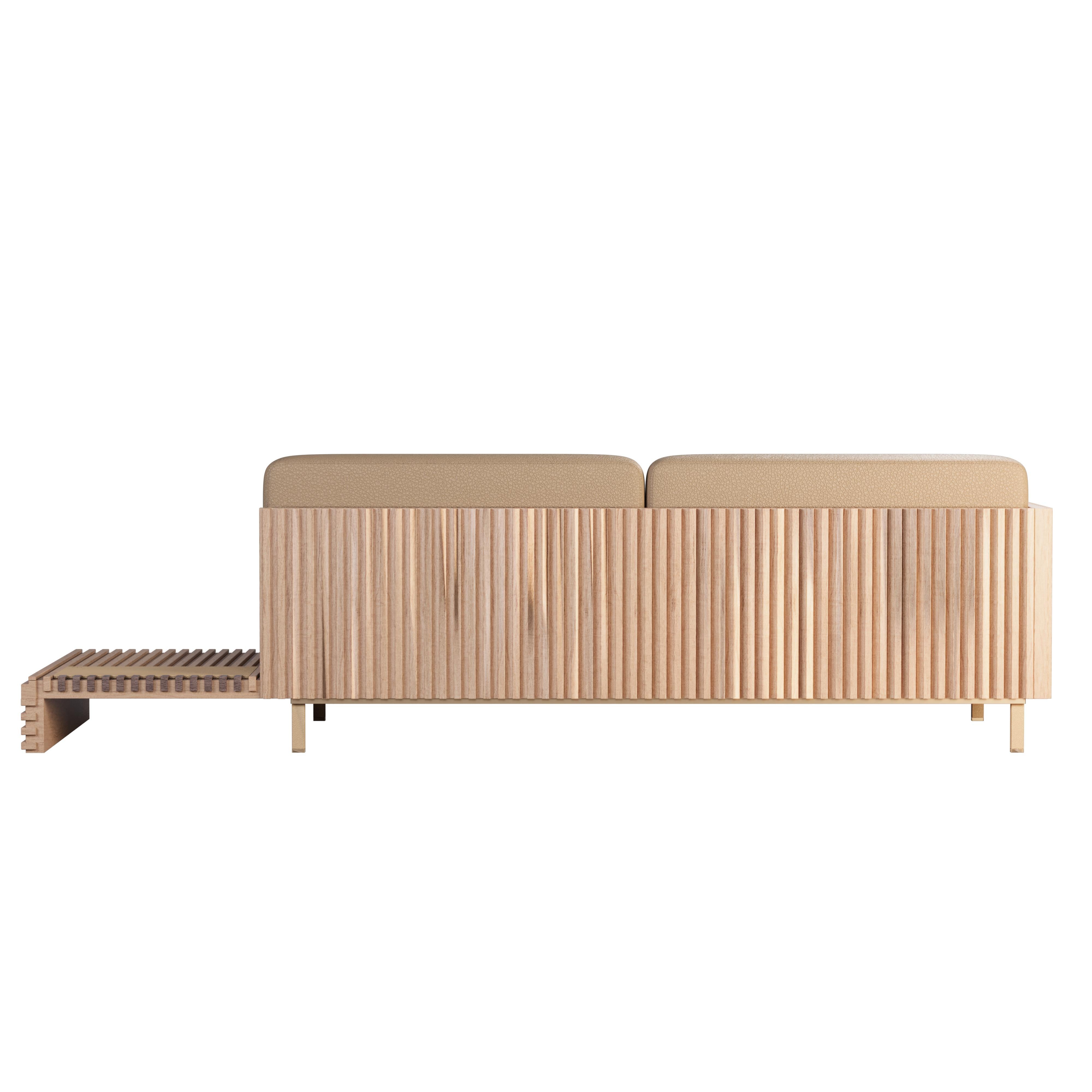 21st Century Conway II Striped Sofa Wood Made in Portugal by Wood Tailors For Sale 5