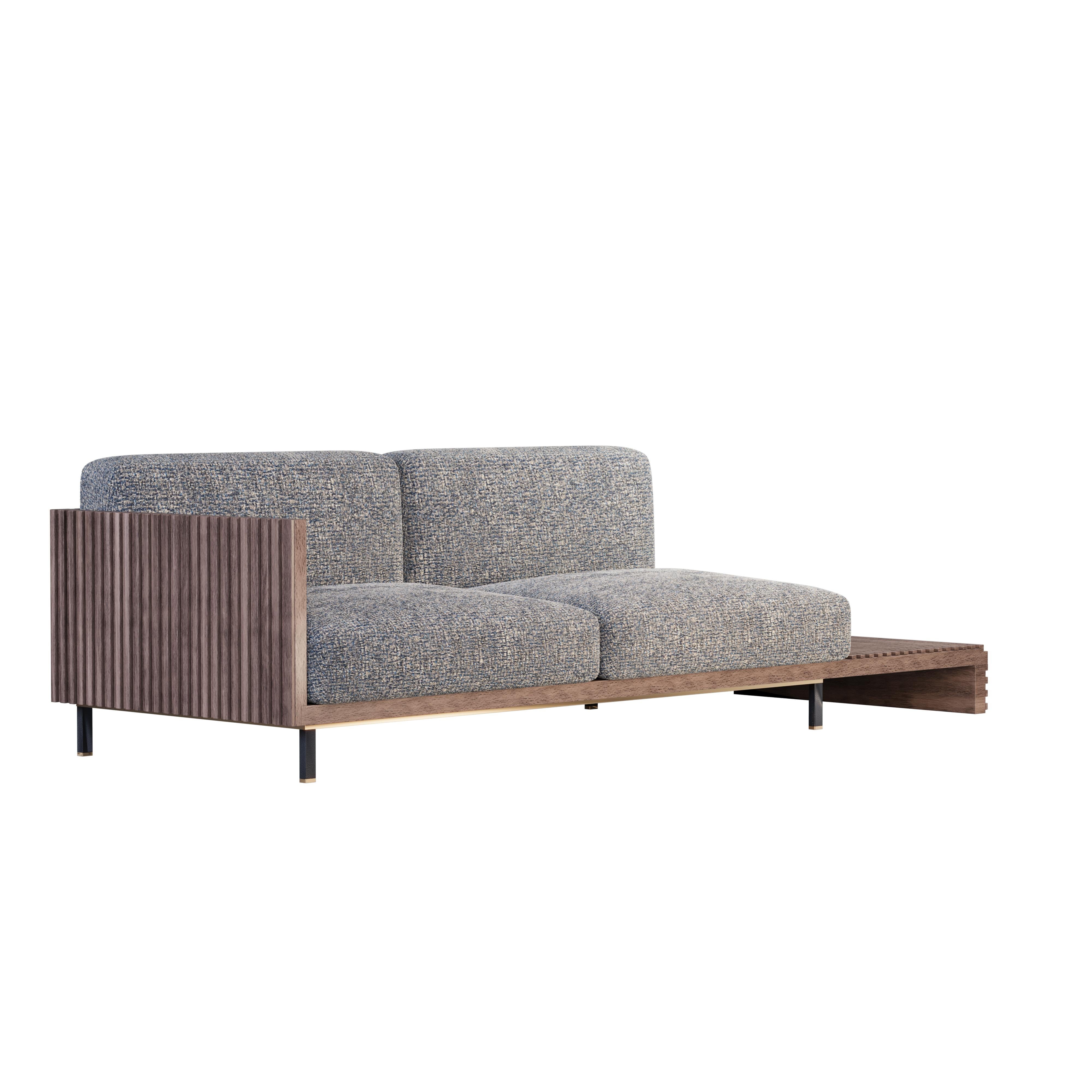 Portuguese 21st Century Conway II Striped Sofa Wood Made in Portugal by Wood Tailors For Sale