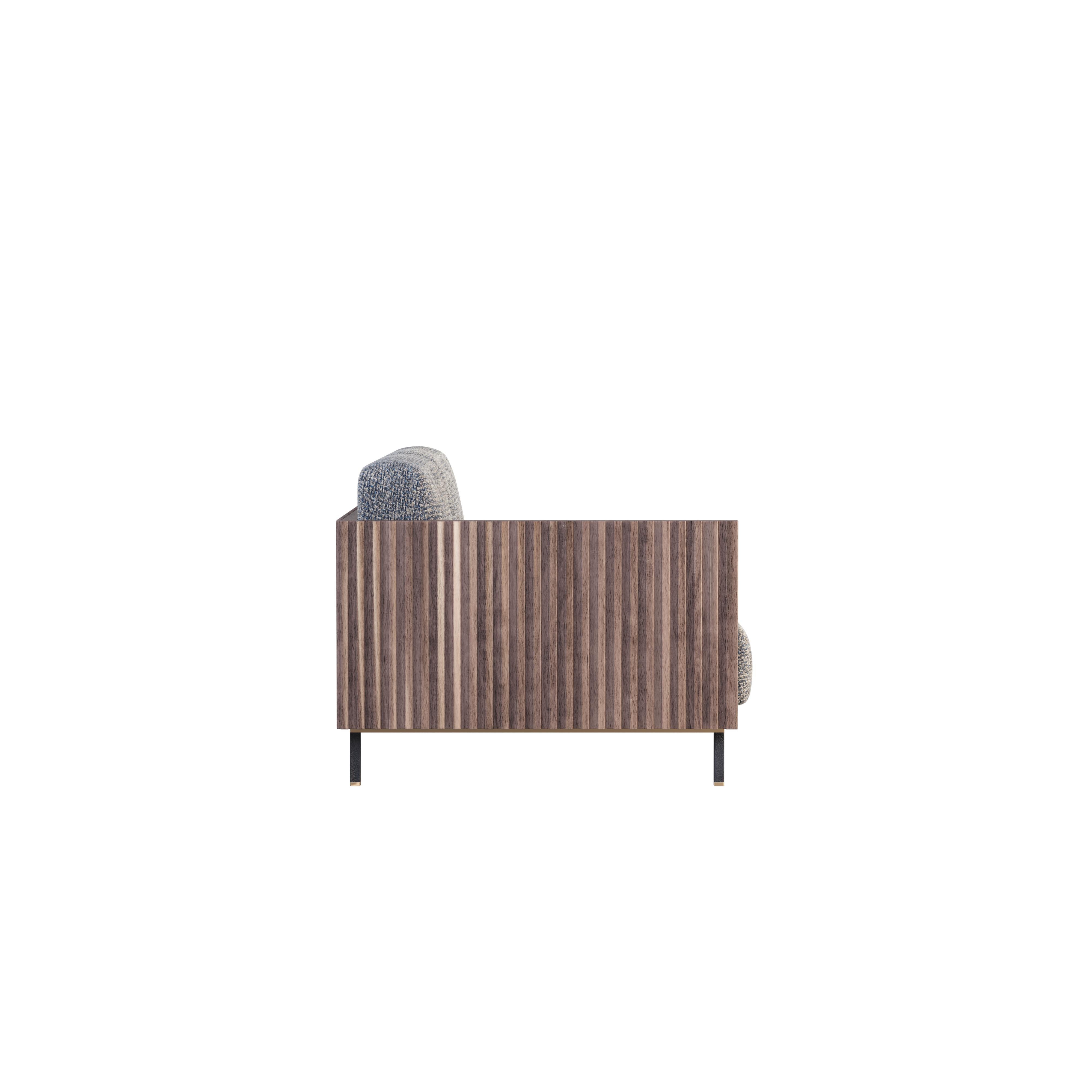 21st Century Conway II Striped Sofa Wood Made in Portugal by Wood Tailors In New Condition For Sale In RIO TINTO, PT