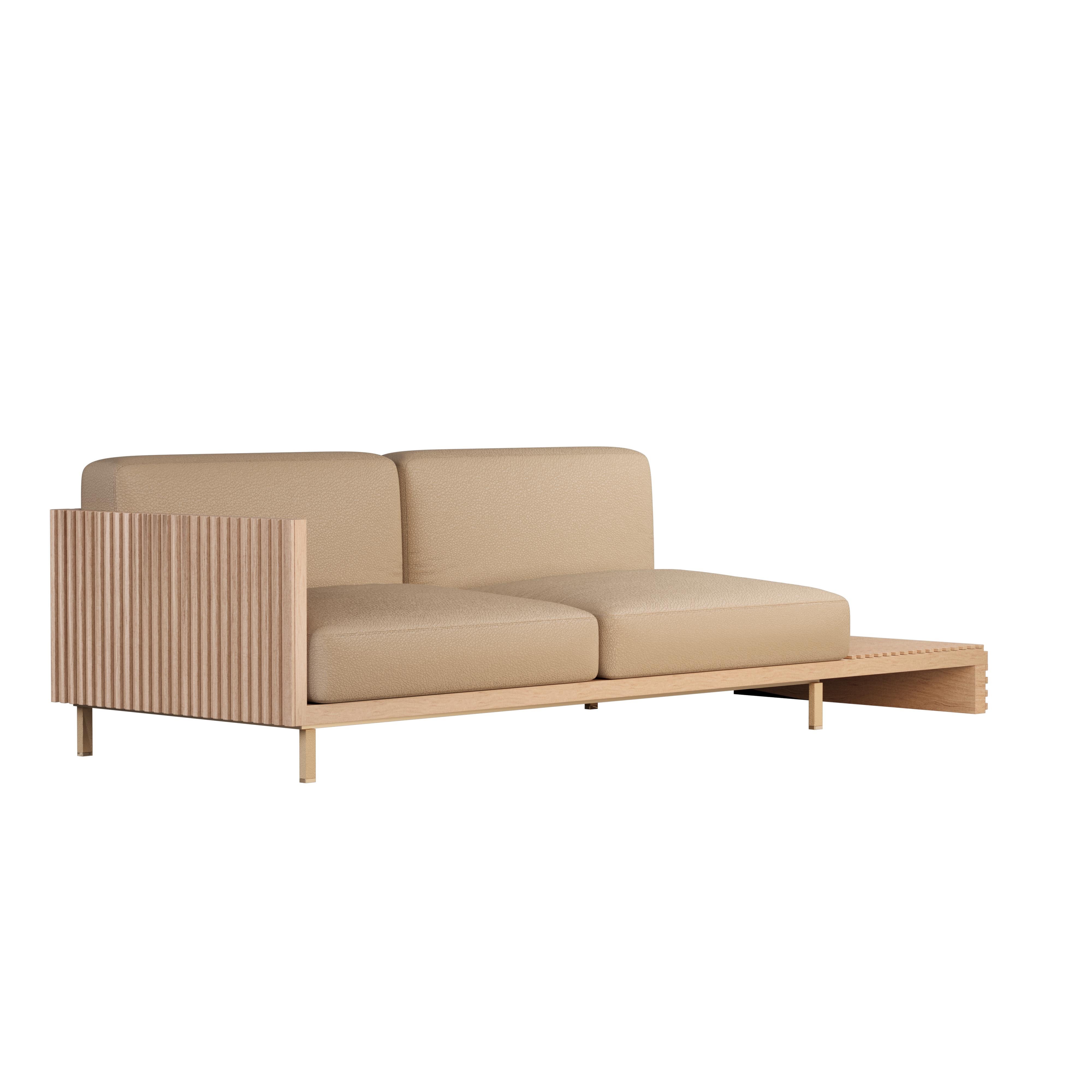21st Century Conway II Striped Sofa Wood Made in Portugal by Wood Tailors For Sale 2