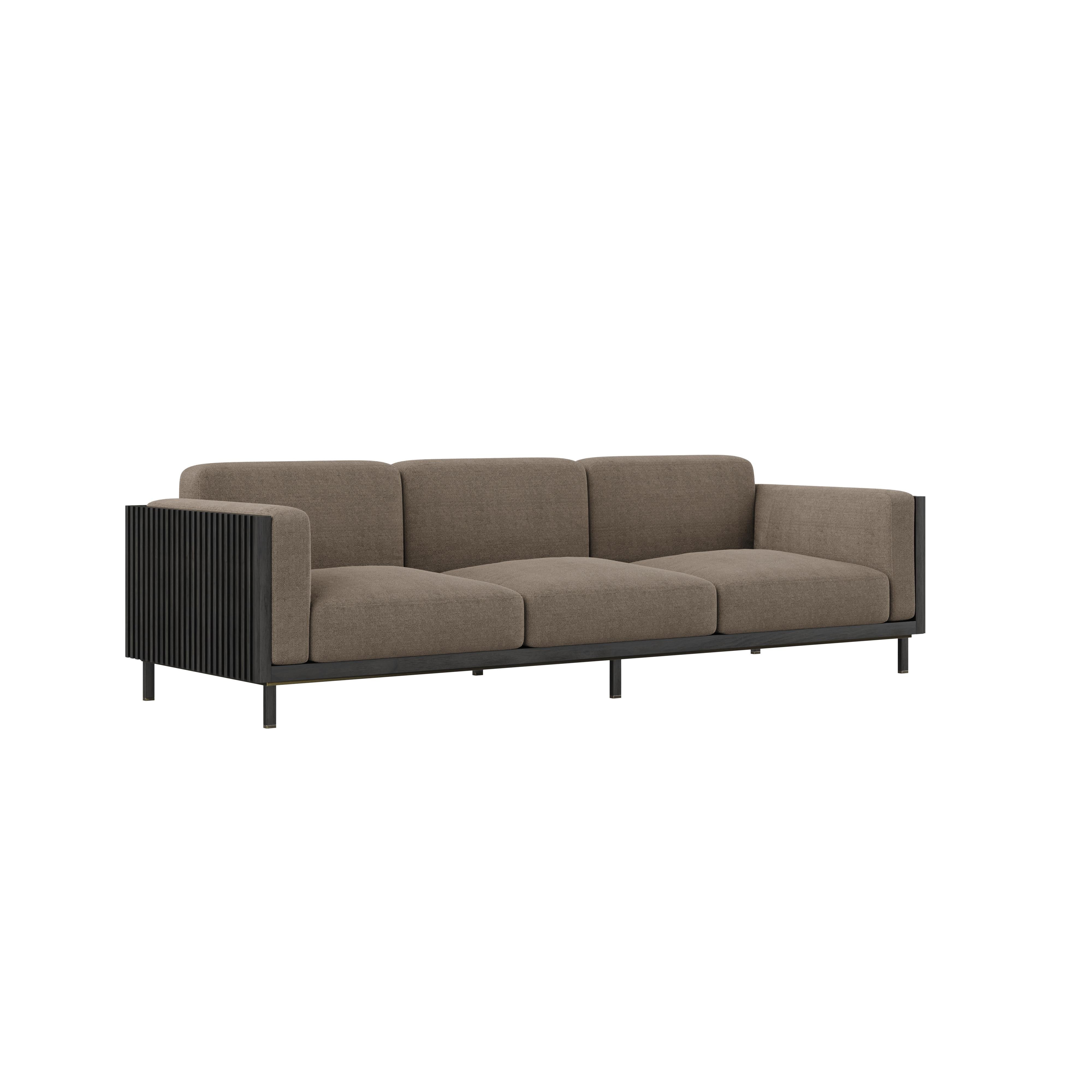 Woodwork 21st Century Conway Sofa Walnut Wood Made in Portugal by Wood Tailors Club For Sale