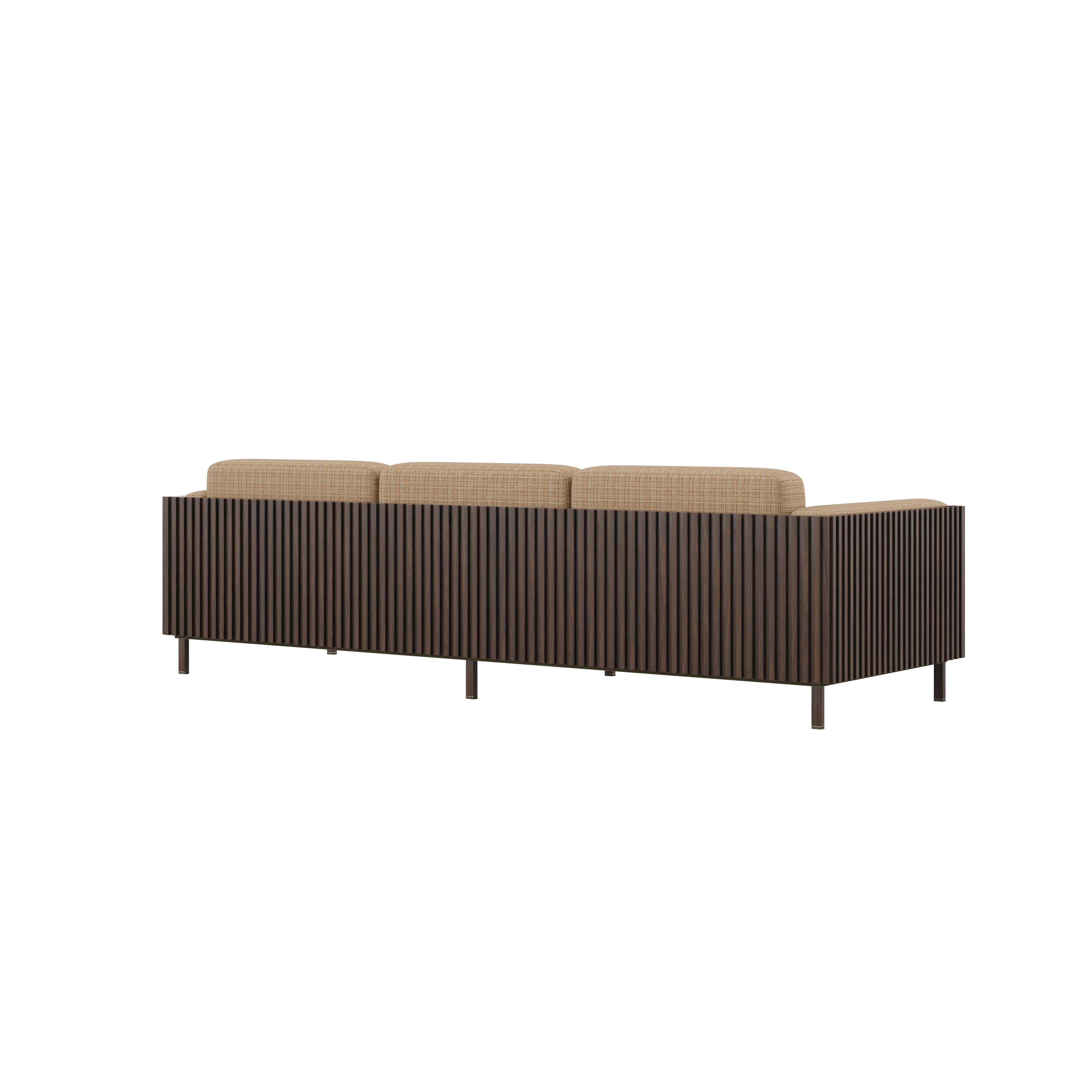 21st Century Conway Sofa Walnut Wood Made in Portugal by Wood Tailors Club In New Condition For Sale In RIO TINTO, PT