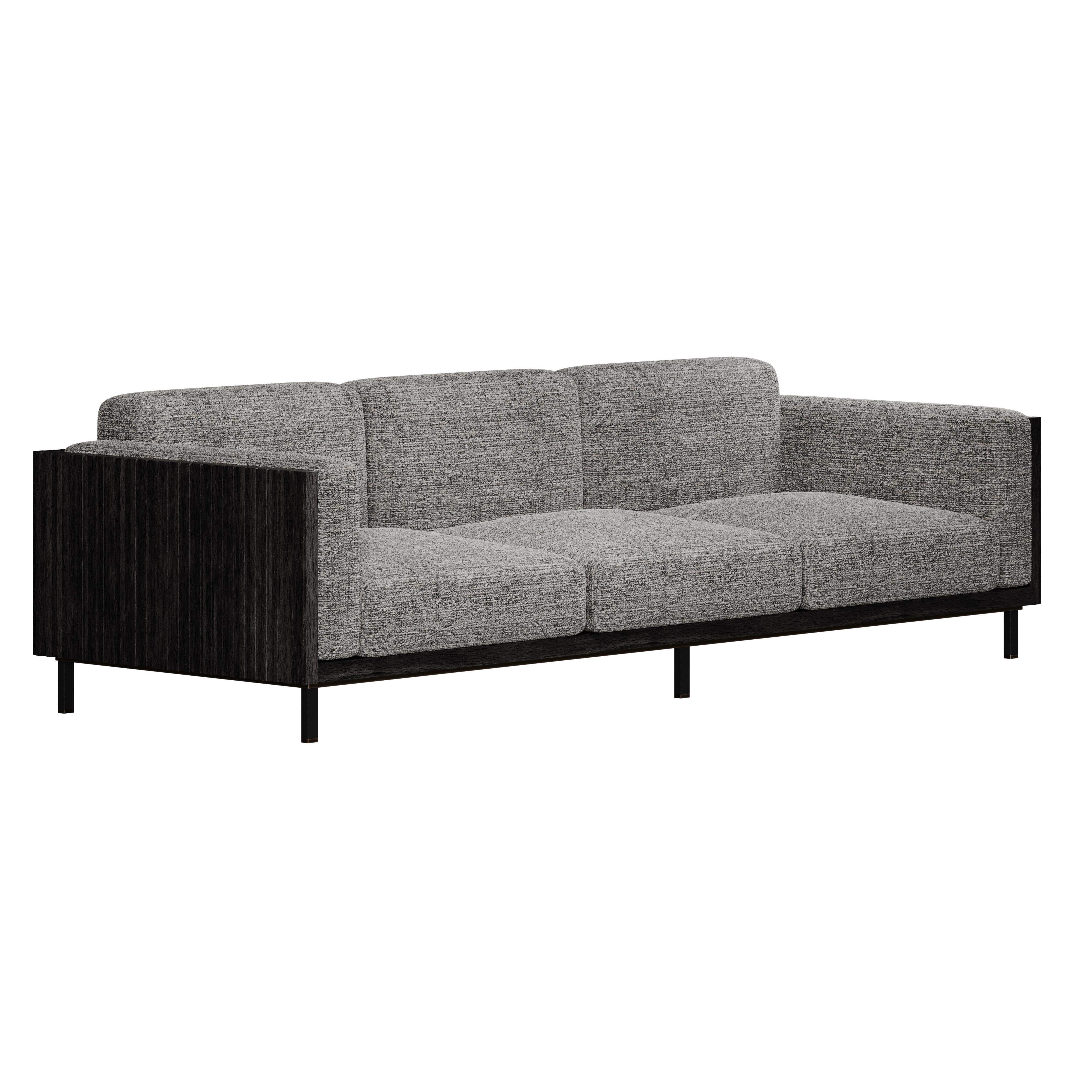Portuguese 21st Century Conway Sofa Walnut Wood For Sale