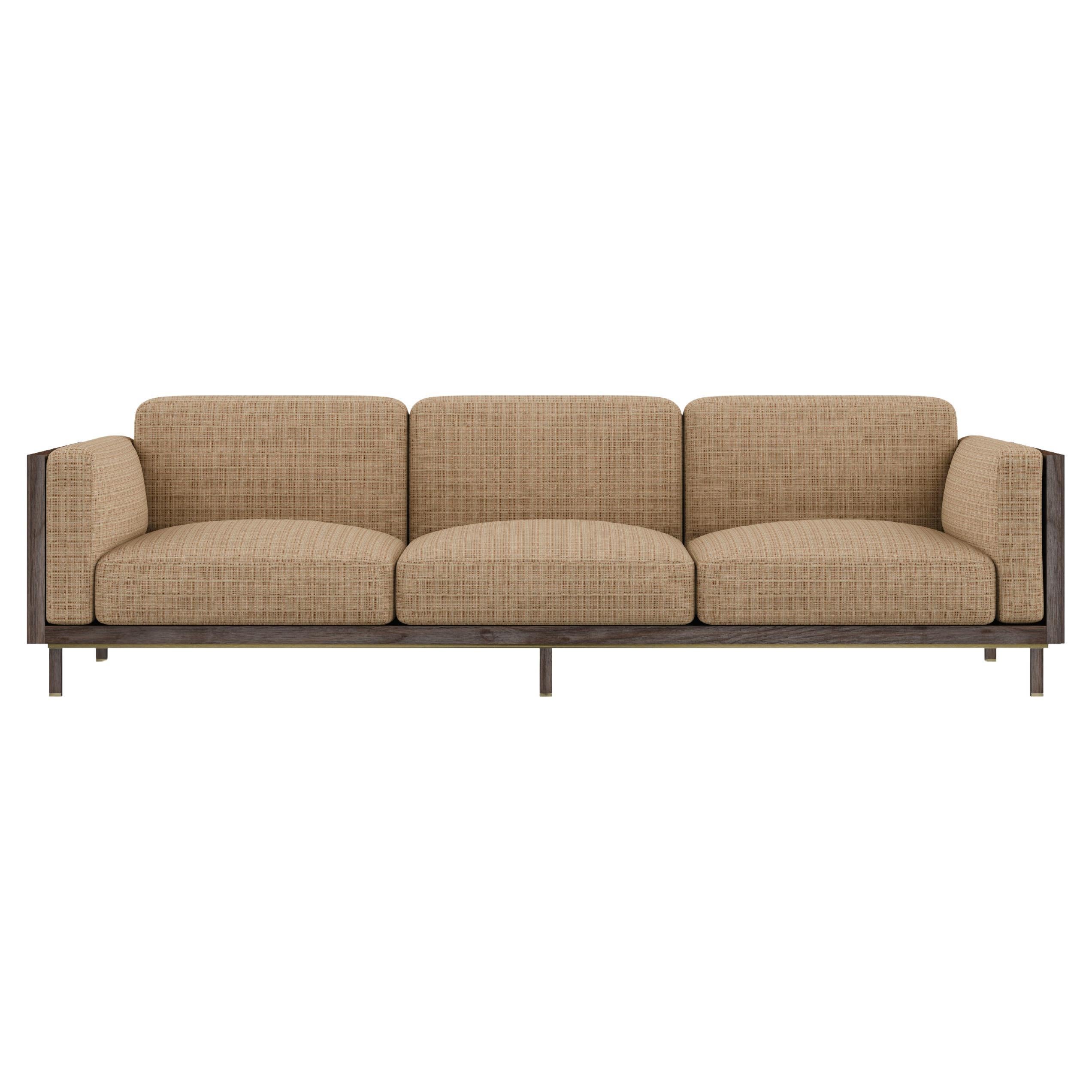 21st Century Conway Sofa Walnut Wood Made in Portugal by Wood Tailors Club For Sale