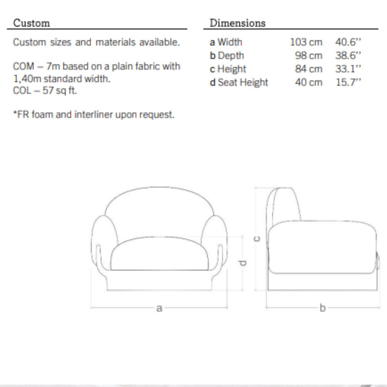 Sillón Copacabana Siglo XXI, base de roble oscurecido, by Duistt en venta 3