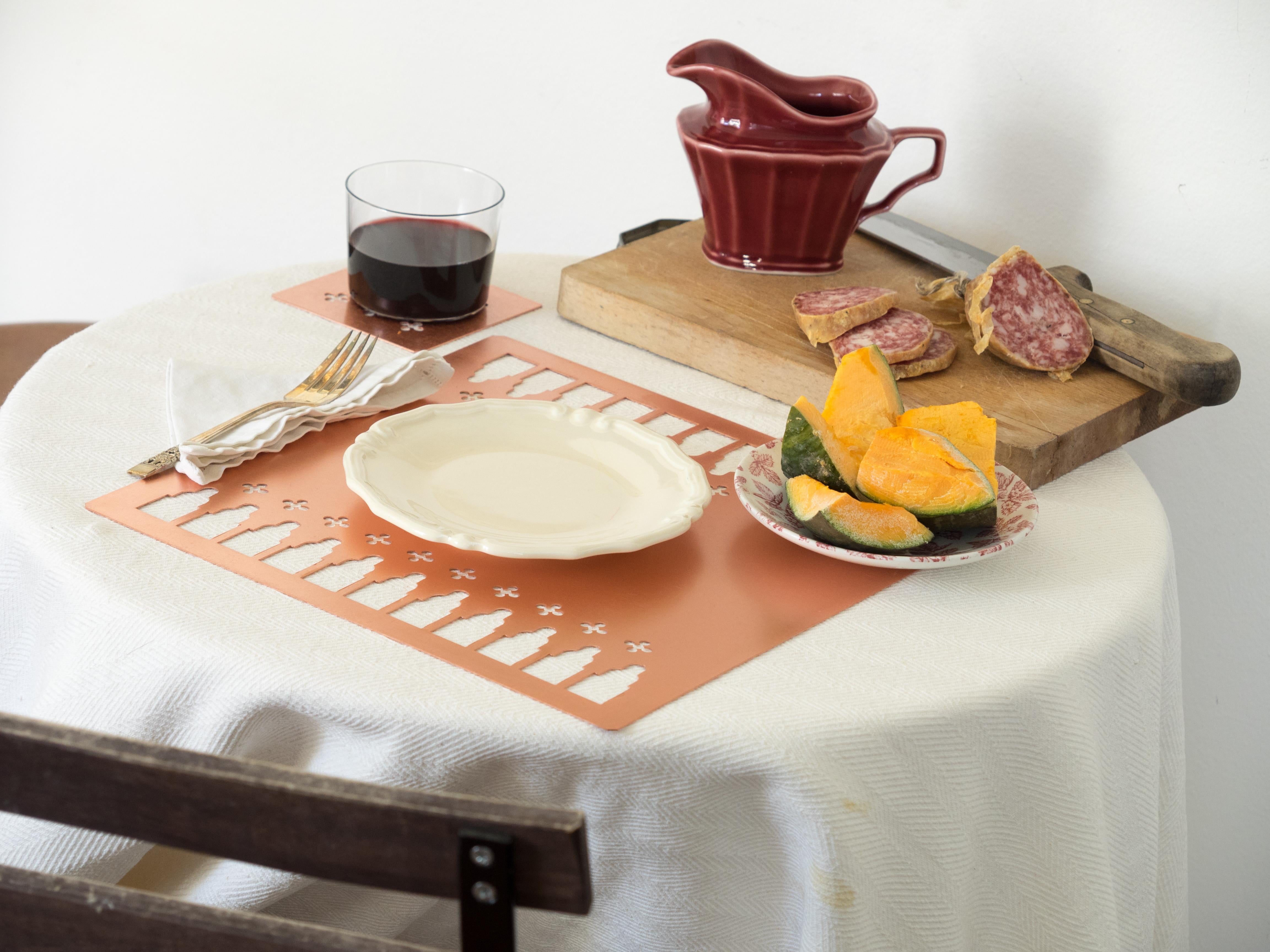 Contemporary 21st Century Copper Underplate Made in Italy Venetian Design Hand Made Placemat