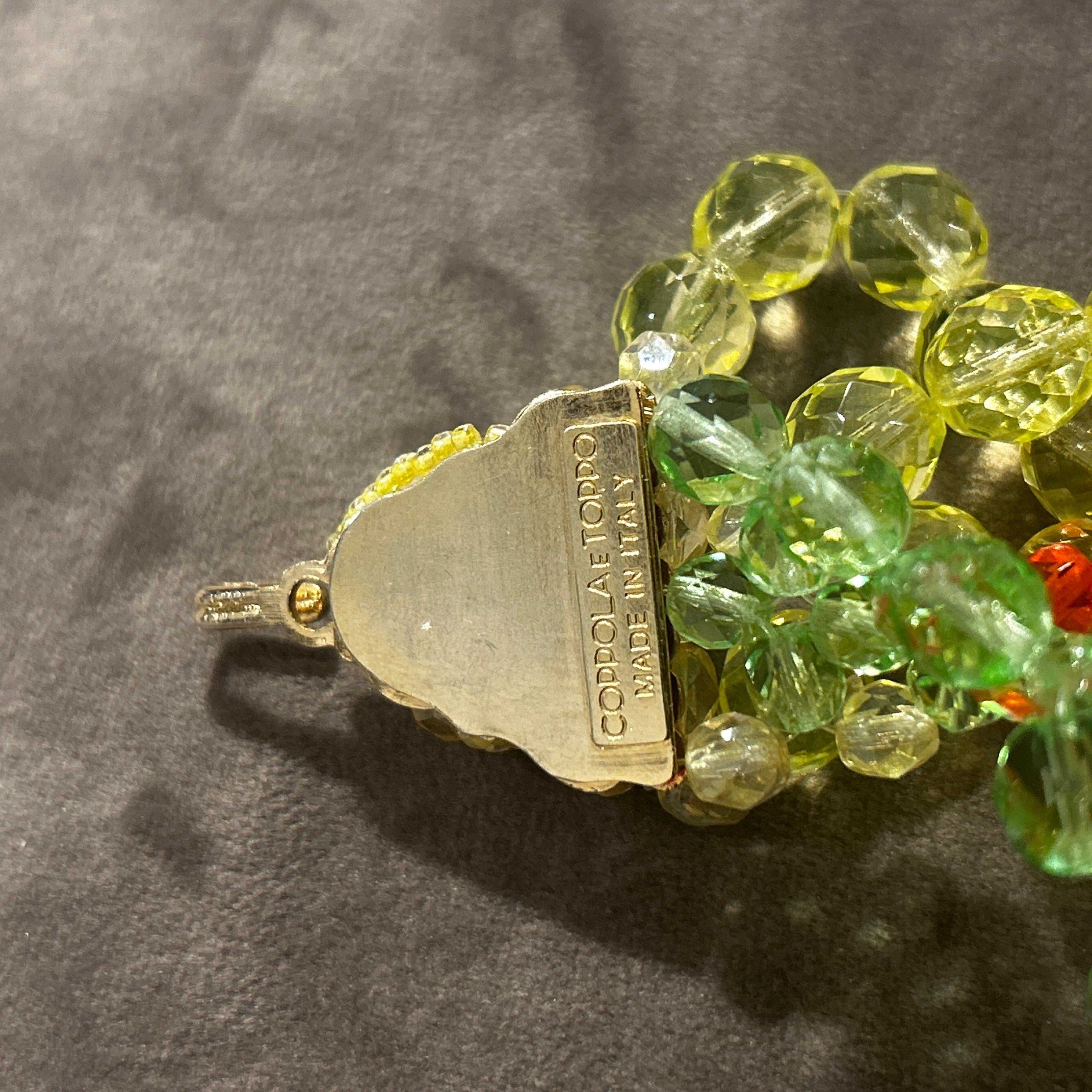 21st Century Coppola e Toppo Green and Orange Twisted Crystal Bead Necklace For Sale 2