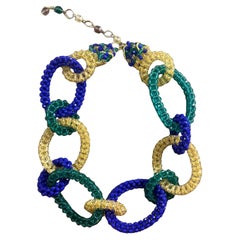 21st Century Coppola e Toppo Modern Beaded Link Necklace