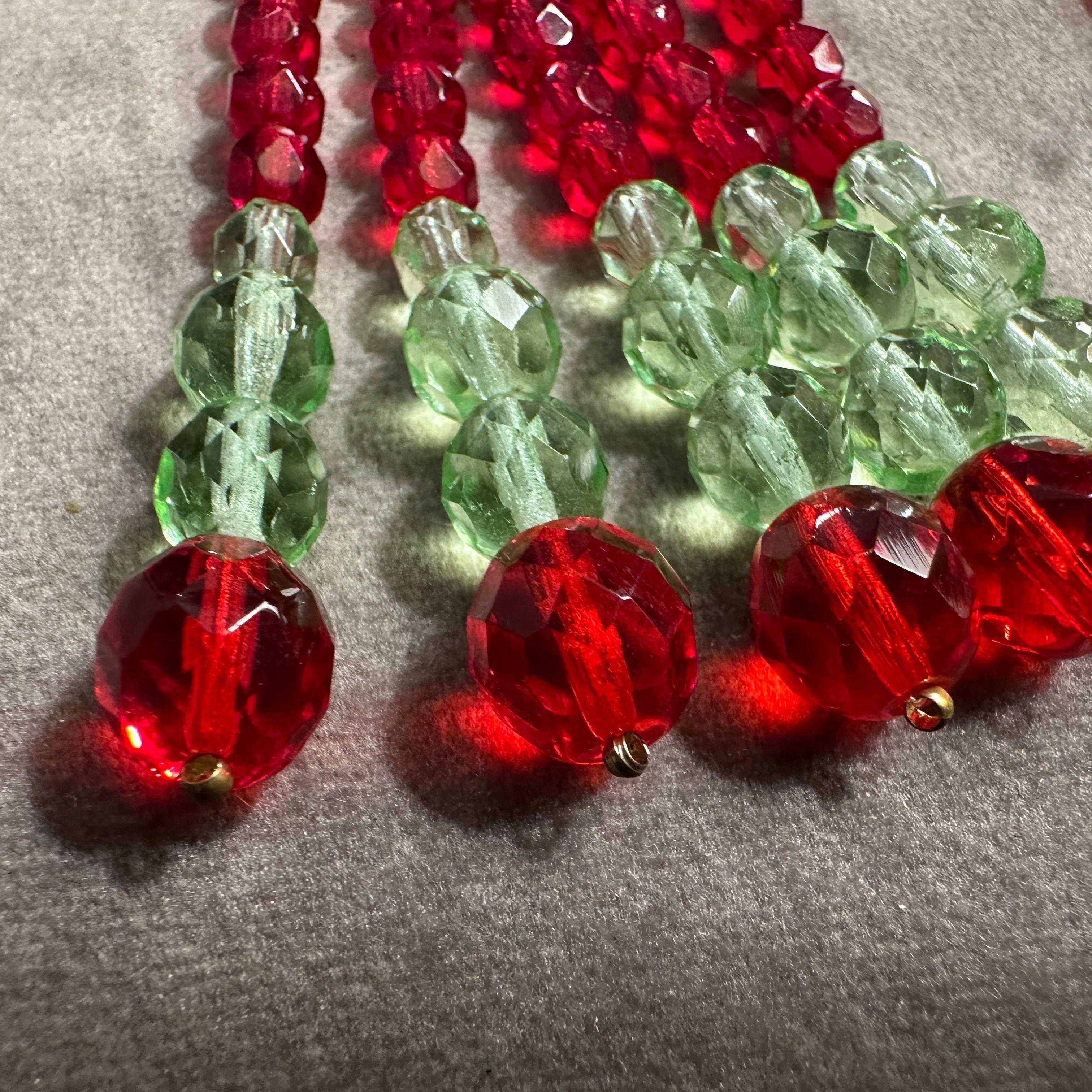 21st Century Coppola e Toppo Red and Green Crystals Chandelier Earrings For Sale 2