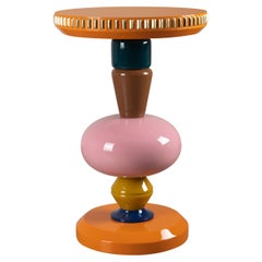 21st Century Cortez Side Table Lacquered Wood Gold Leaf