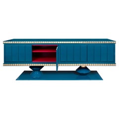 Enfilade Cortez 21e en bois laqué feuille d'or fabriqué au Portugal par Malabar