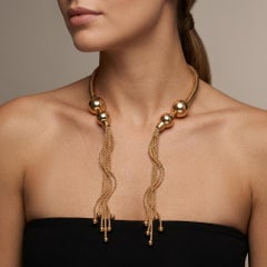 21st Century Costume Jewelry Gilt Metal Italian Multi-Strand Necklace