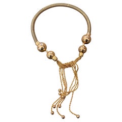 21st Century Costume Jewelry Gilt Metal Italian Multi-Strand Necklace