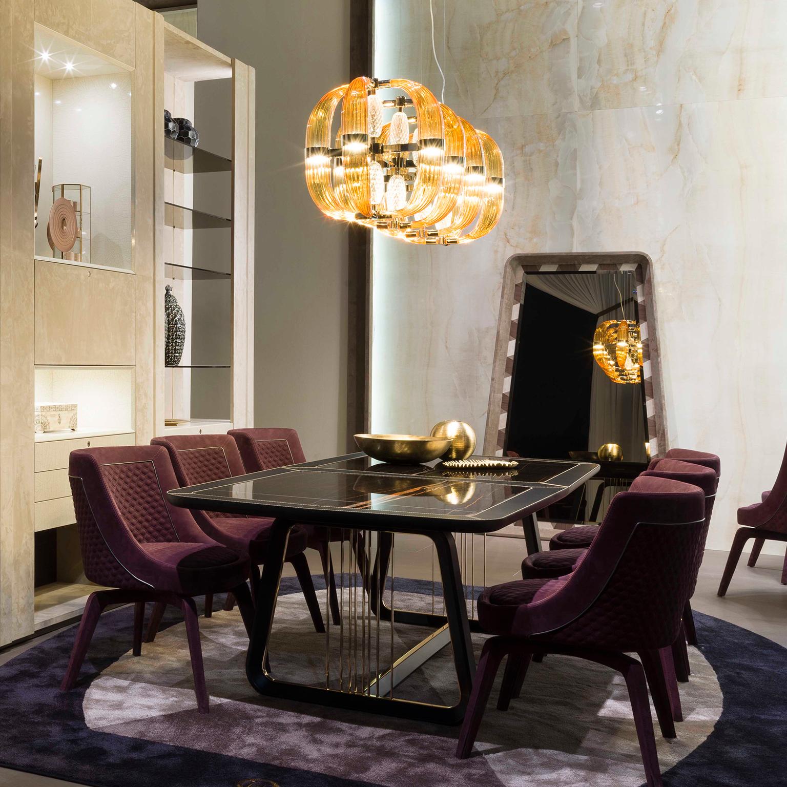 21st Century Coup de Foudre Amber Glass and Gold Chandelier by Roberto Lazzeroni In New Condition For Sale In Sesto Fiorentino, IT