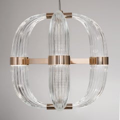 21st Century Coup de Foudre Clear Blown Glass Chandelier by Roberto Lazzeroni