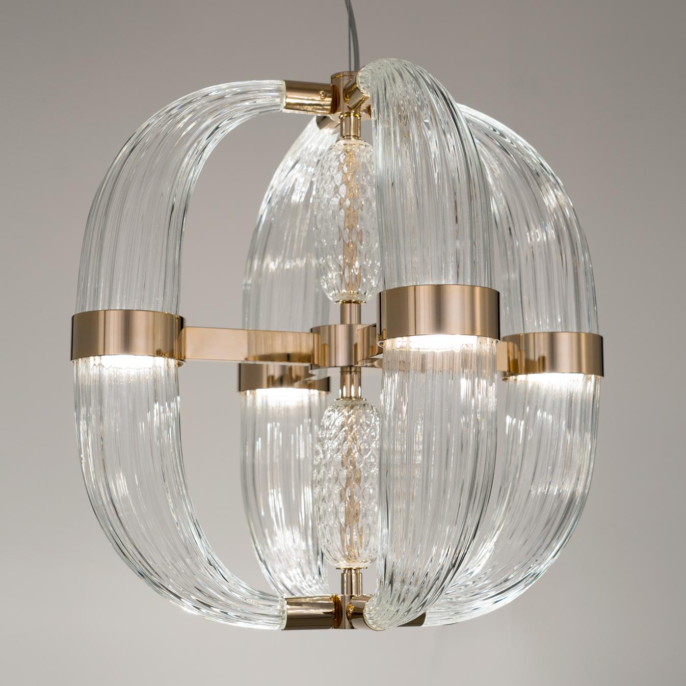 Modern 21st Century Coup de Foudre Clear Blown Glass Chandelier by Roberto Lazzeroni For Sale