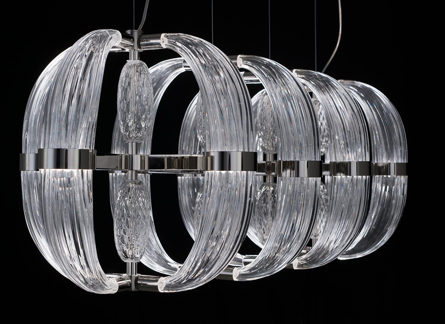 Modern 21st Century Coup de Foudre Clear Glass Chandelier by Roberto Lazzeroni For Sale