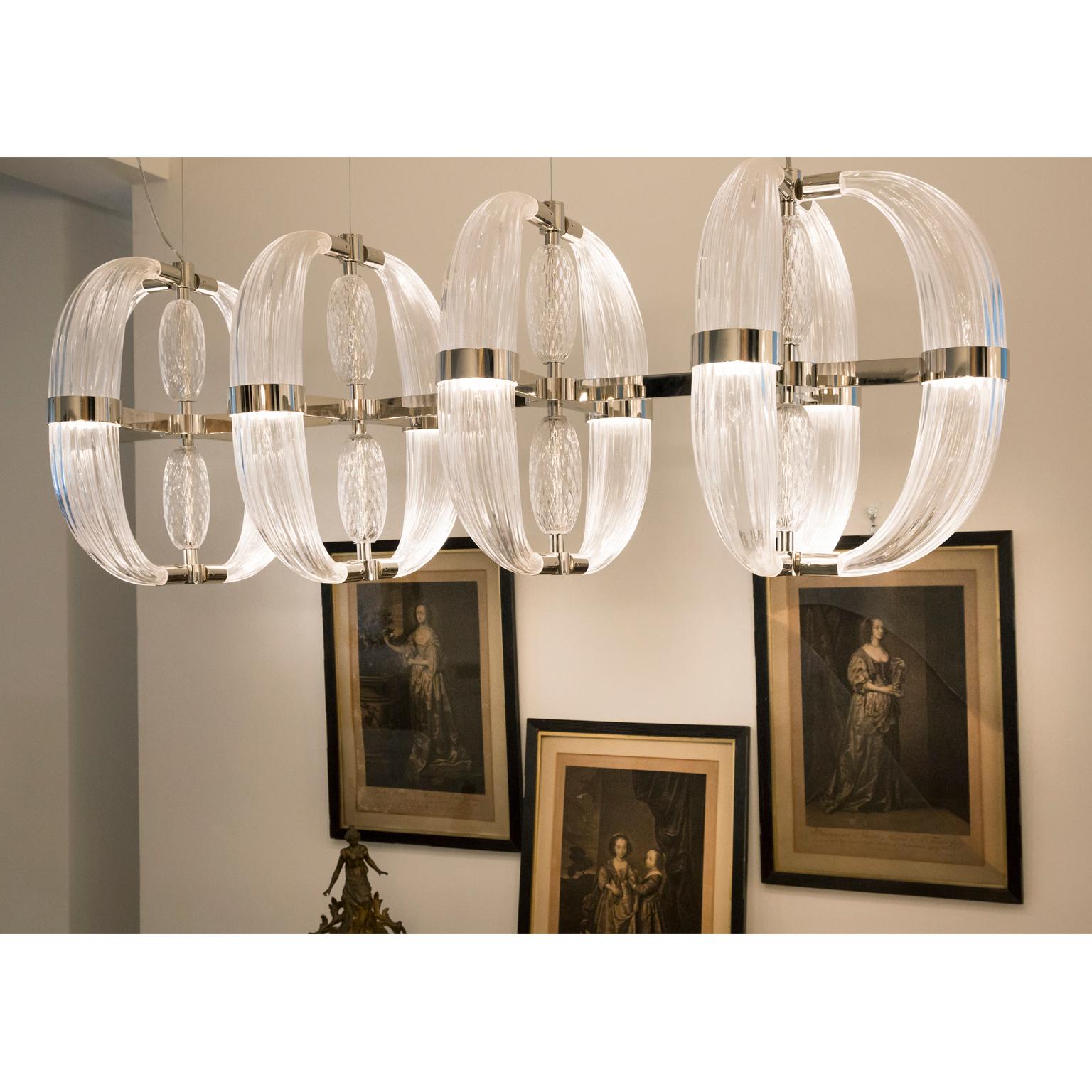 Hand-Crafted 21st Century Coup de Foudre Clear Glass Chandelier by Roberto Lazzeroni For Sale