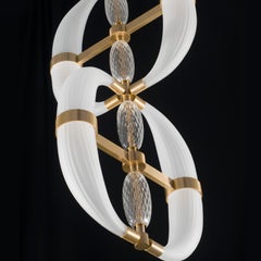 21st Century Coup de Foudre Satin Blown Glass Chandelier by Roberto Lazzeroni