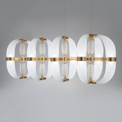 21st Century Coup De Foudre Satin Blown Glass Chandelier by Roberto Lazzeroni