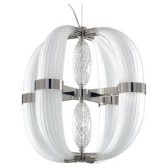 21st Century Coup de Foudre white blown glass chandelier by Roberto Lazzeroni