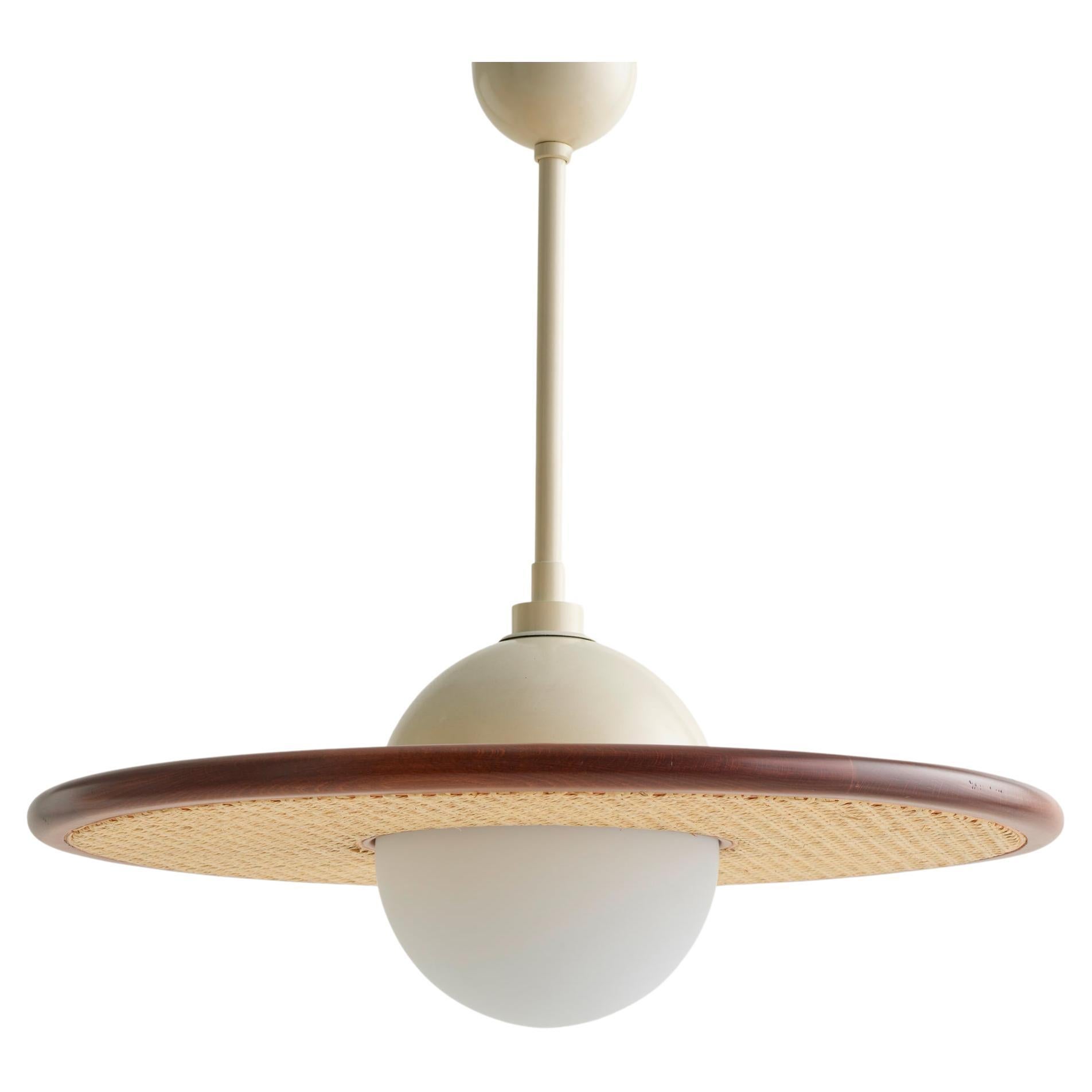 Lampe à suspension en verre Cassini de couleur crème du 21e siècle avec canne en vente
