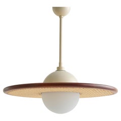 Lampe à suspension en verre Cassini de couleur crème du 21e siècle avec canne