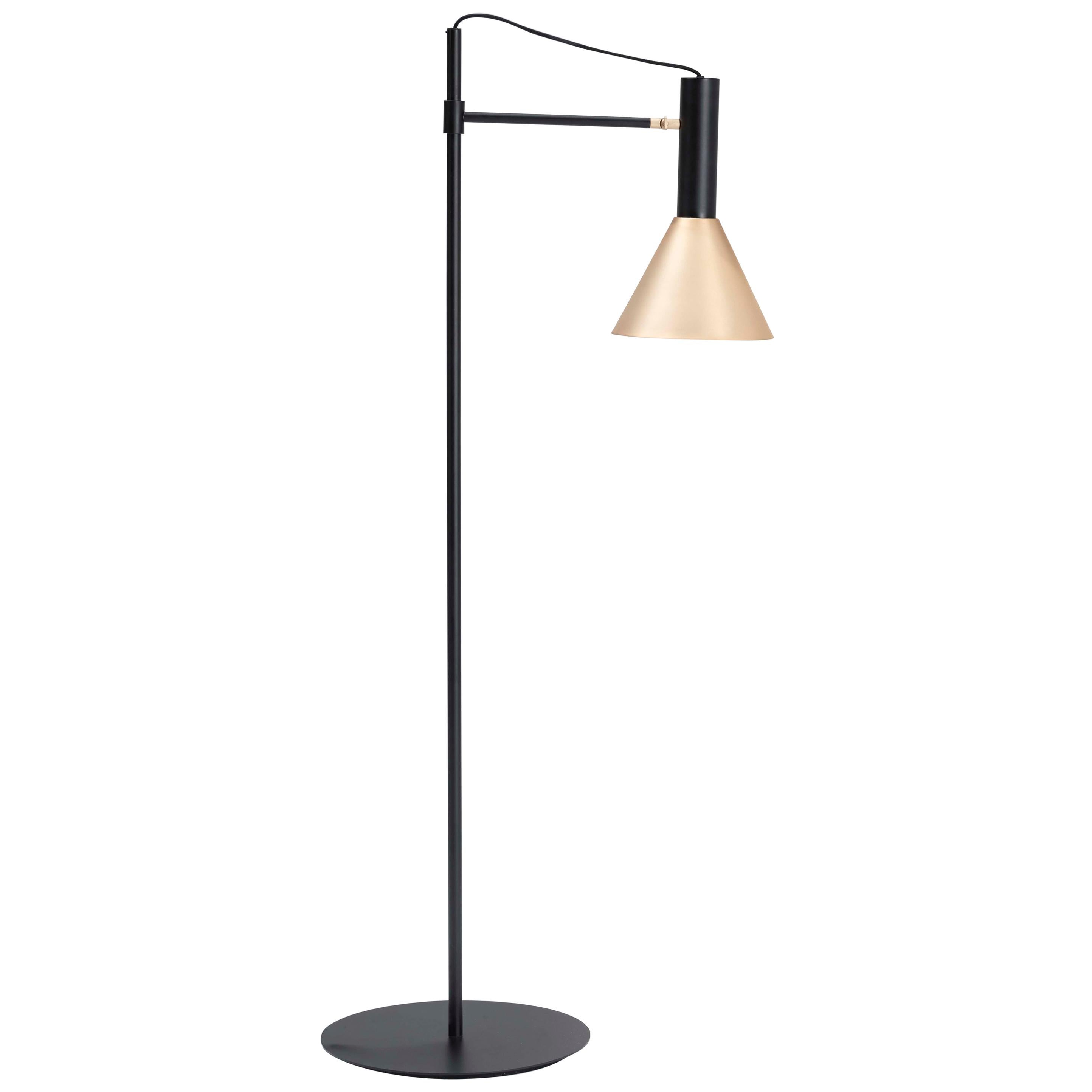 21st Century Created by William Pianta Sabeen Decor Floor Lamp Brushed For Sale