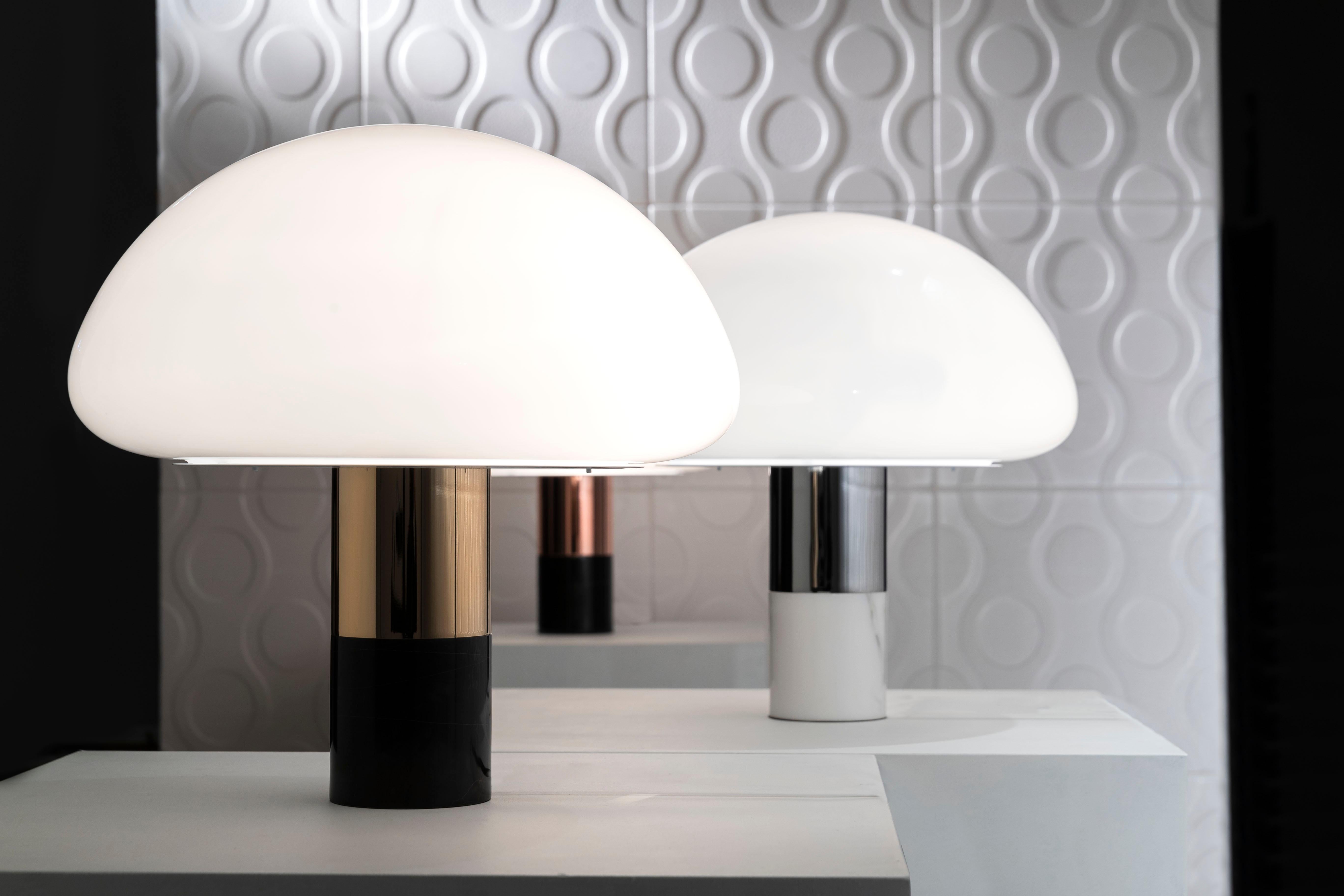 21st Century Created by William Pianta Table Desk Lamp K&W Murano Glass Marble In New Condition For Sale In Collebeato Brescia, IT